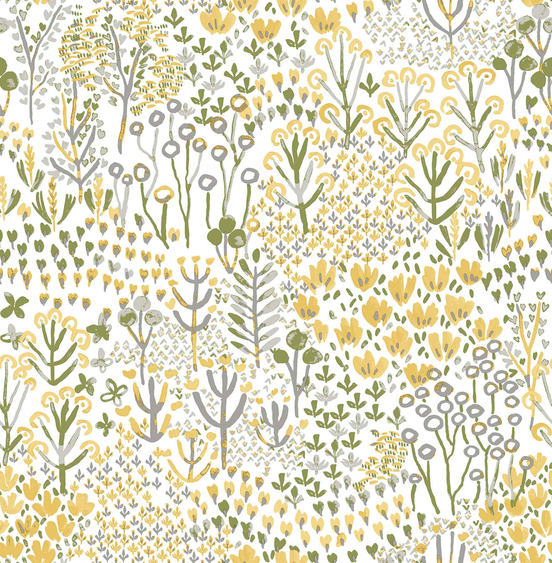 Chilton Yellow Wildflowers Wallpaper - York Wallcoverings - 4081-26348