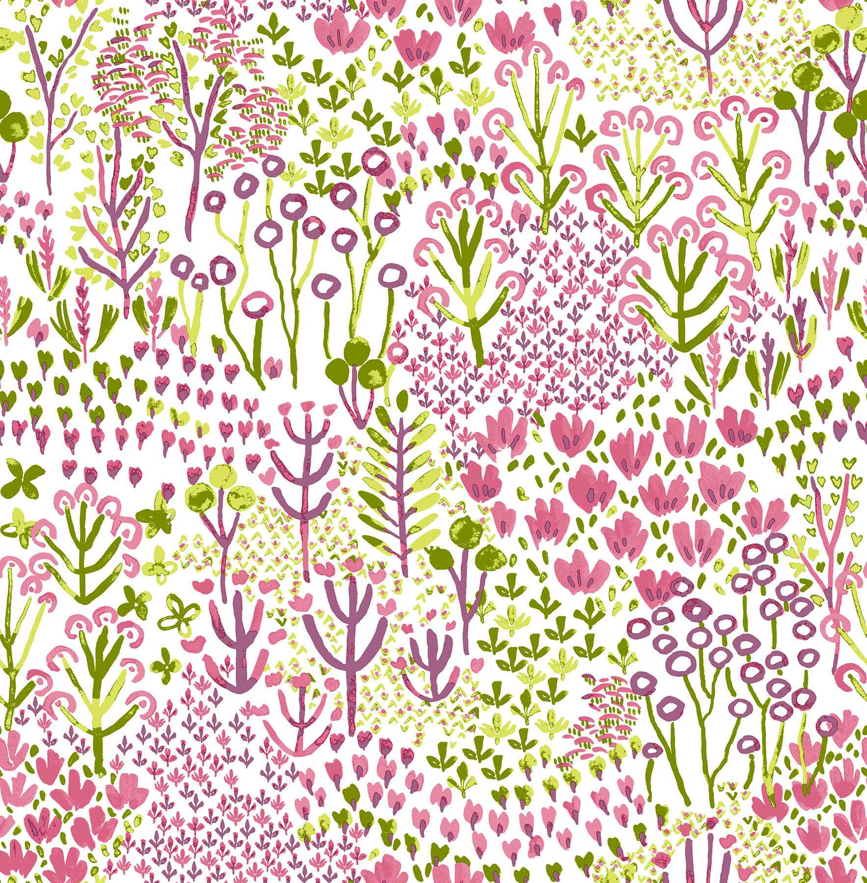 Chilton Pink Wildflowers Wallpaper - York Wallcoverings - 4081-26349