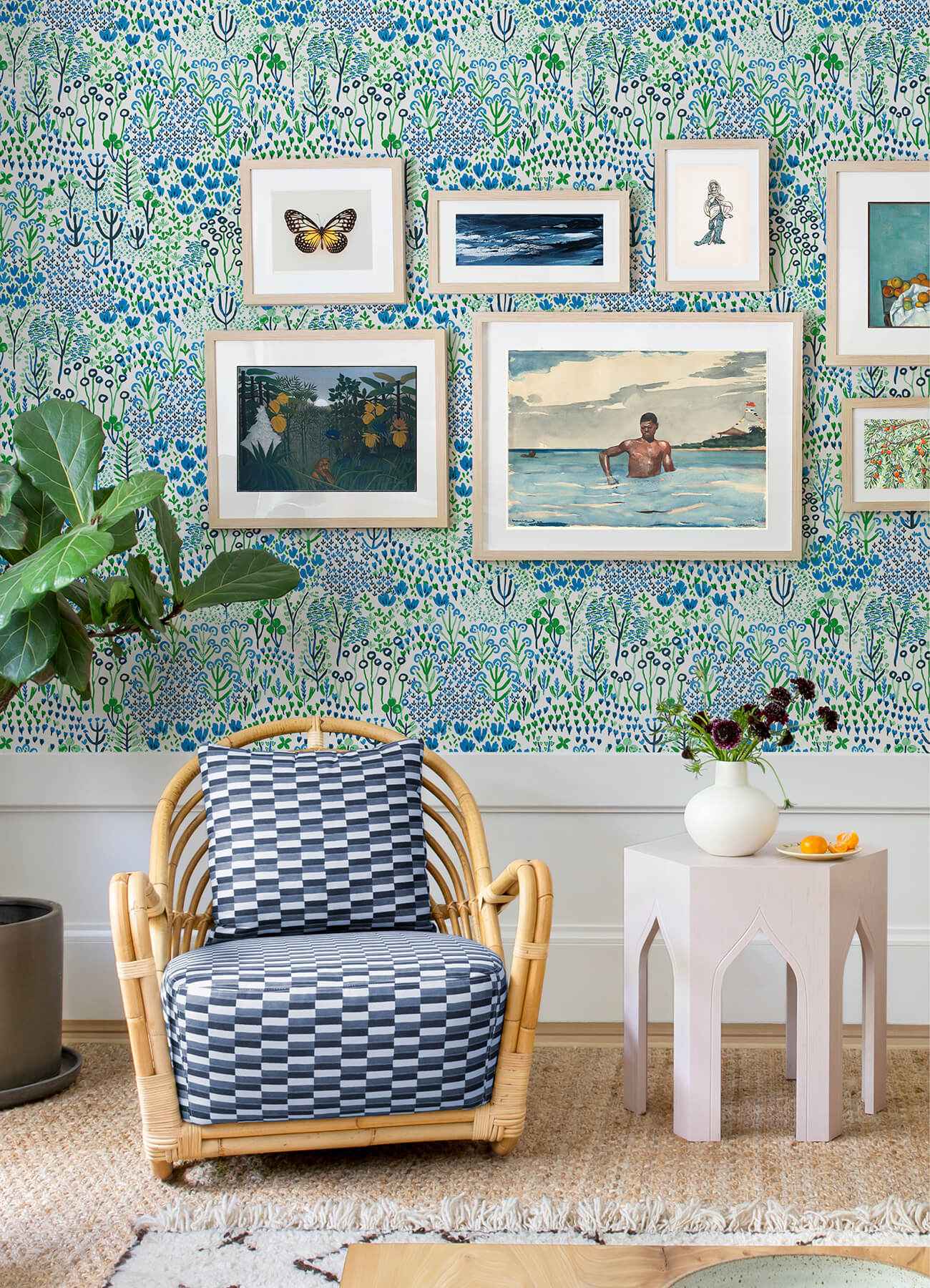 Chilton Blue Wildflowers Wallpaper - York Wallcoverings - 4081-26350 - York Wallcoverings Wallpaper
