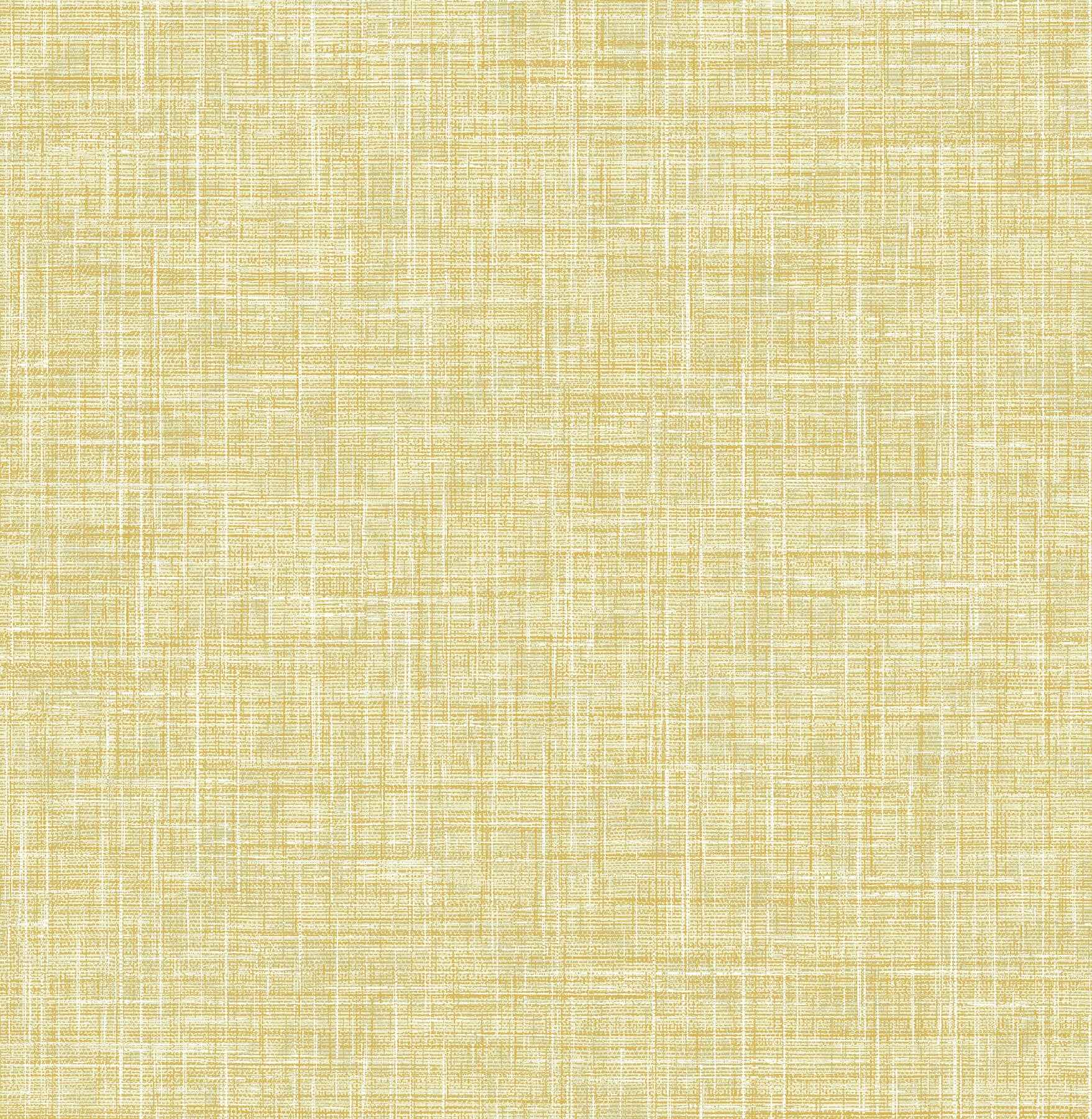 Emerson Yellow Faux Linen Wallpaper - York Wallcoverings - 4081-26356