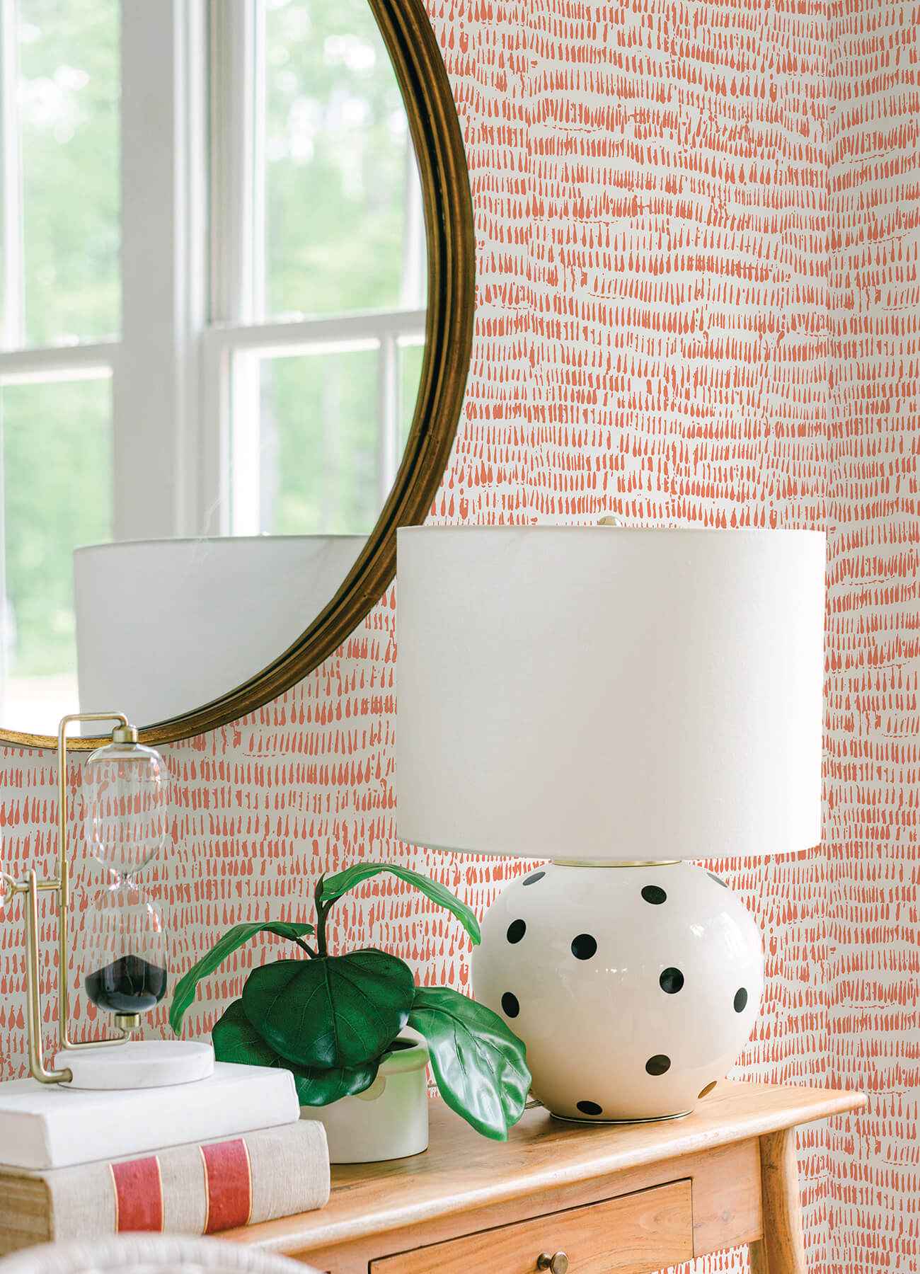 Runes Orange Brushstrokes Wallpaper - York Wallcoverings - 4081-26359 - York Wallcoverings Wallpaper