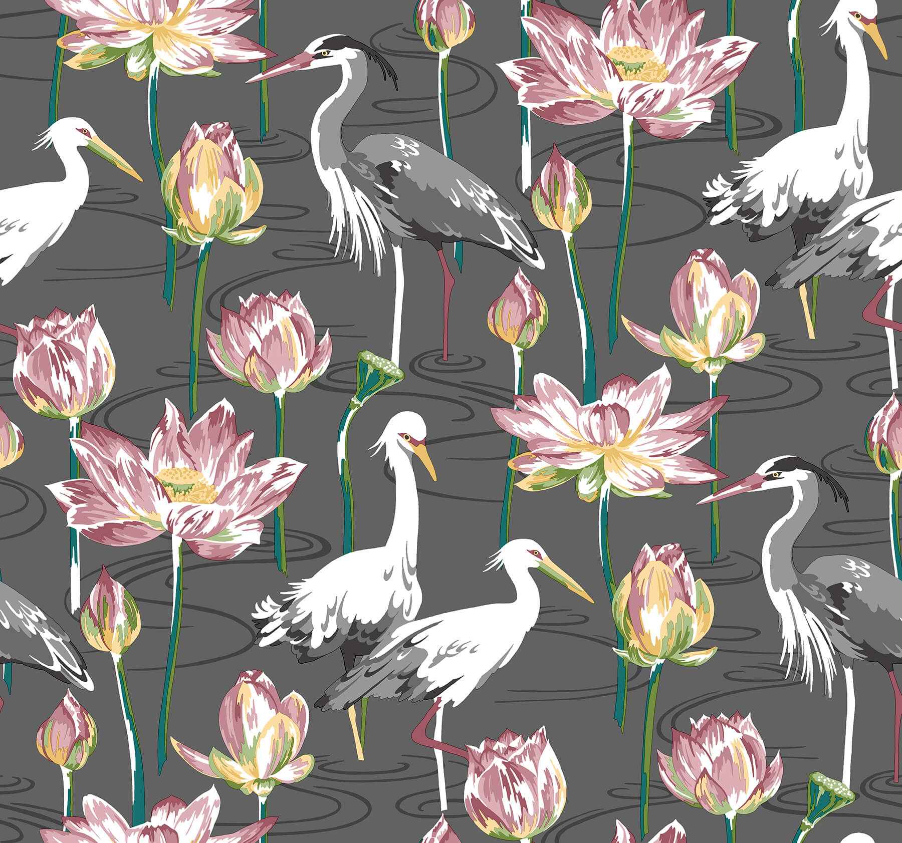 Barton Grey Heron Wallpaper - York Wallcoverings - 4081-87553