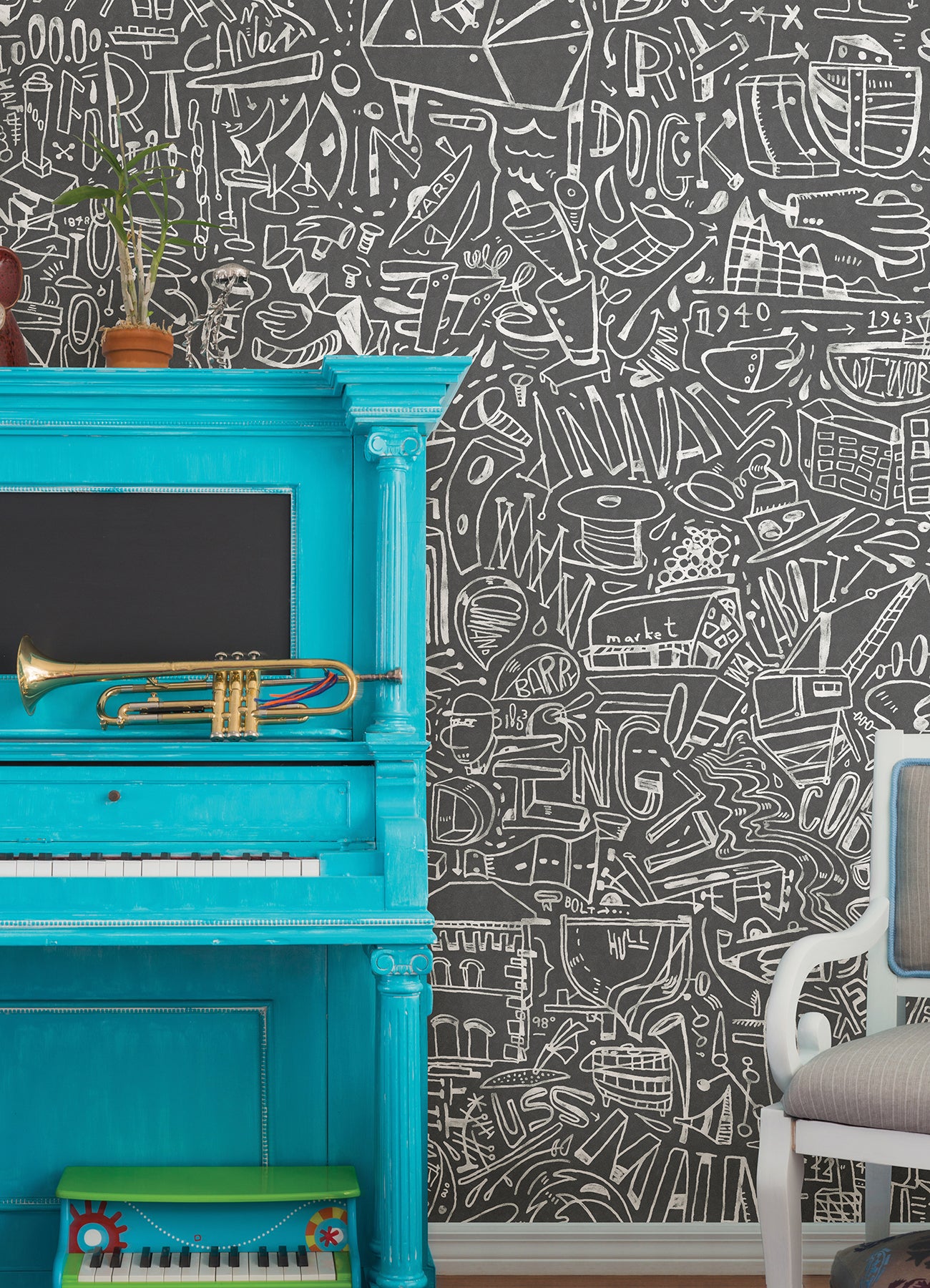 bklyn-navy-yard-grey-wall-mural-york-wallcoverings-astm4129 - York Wallcoverings Wallpaper