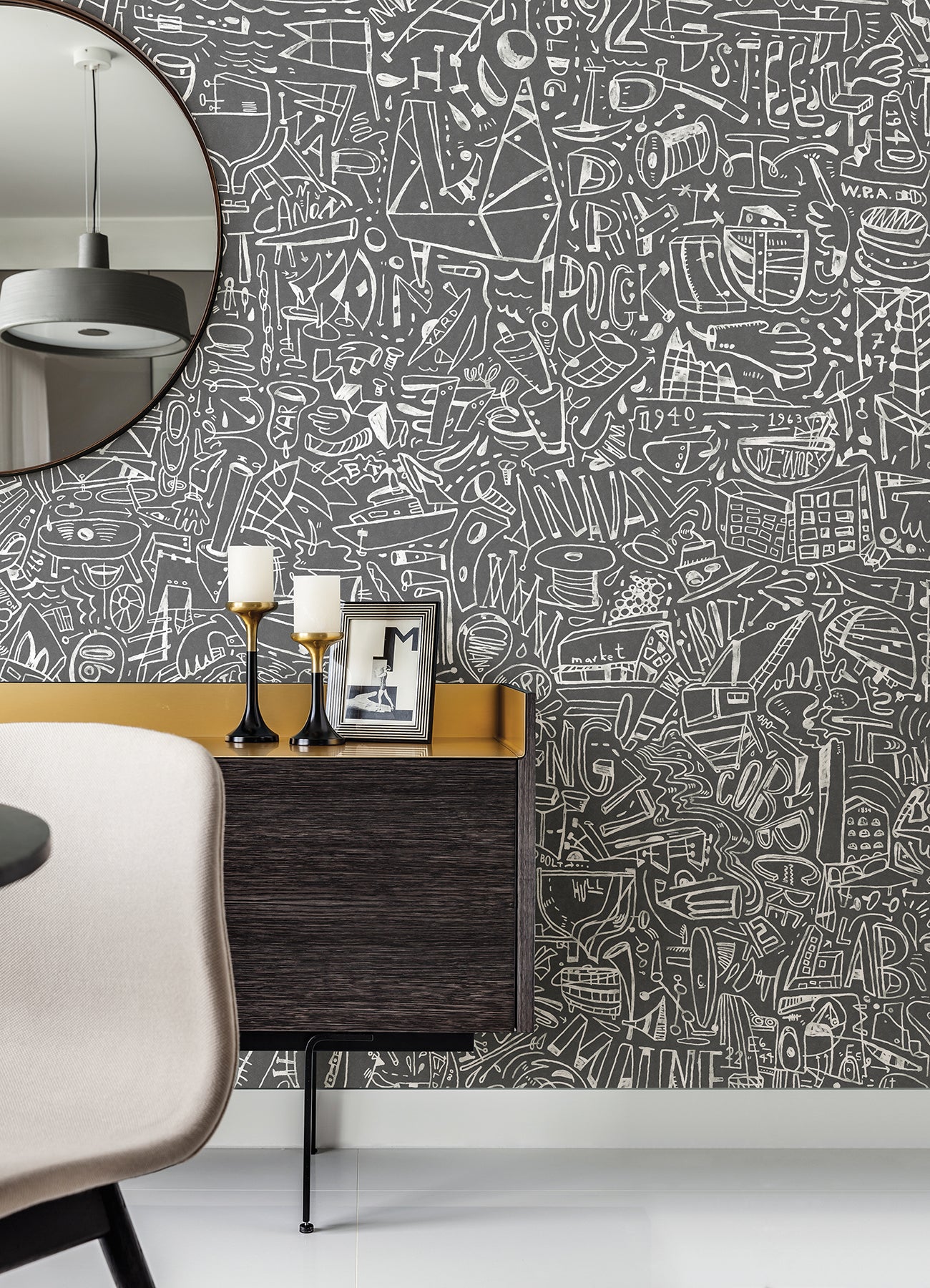 bklyn-navy-yard-grey-wall-mural-york-wallcoverings-astm4129 - York Wallcoverings Wallpaper