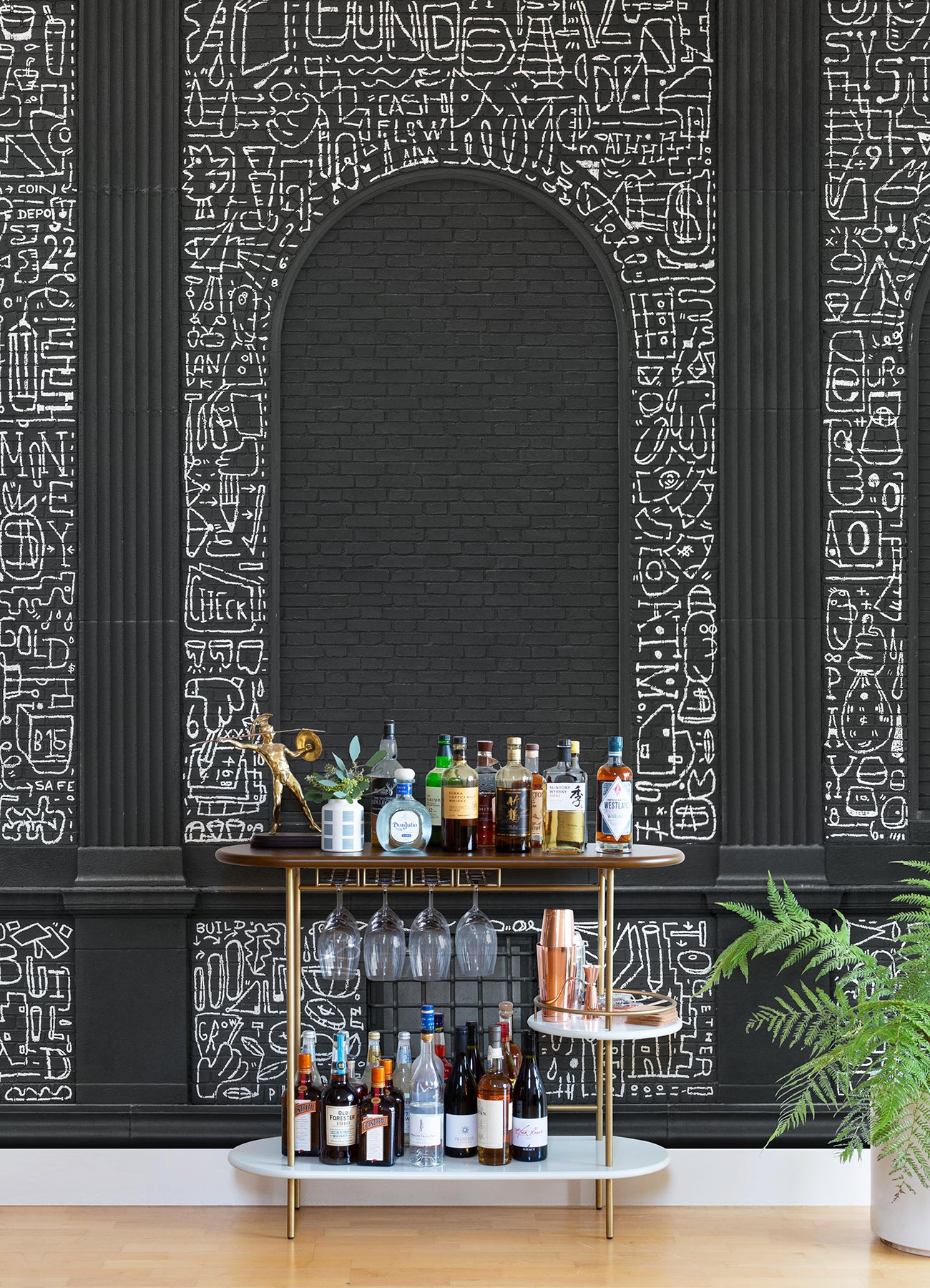 bklyn-bank-windows-black-wall-mural-york-wallcoverings-astm4131 - York Wallcoverings Wallpaper