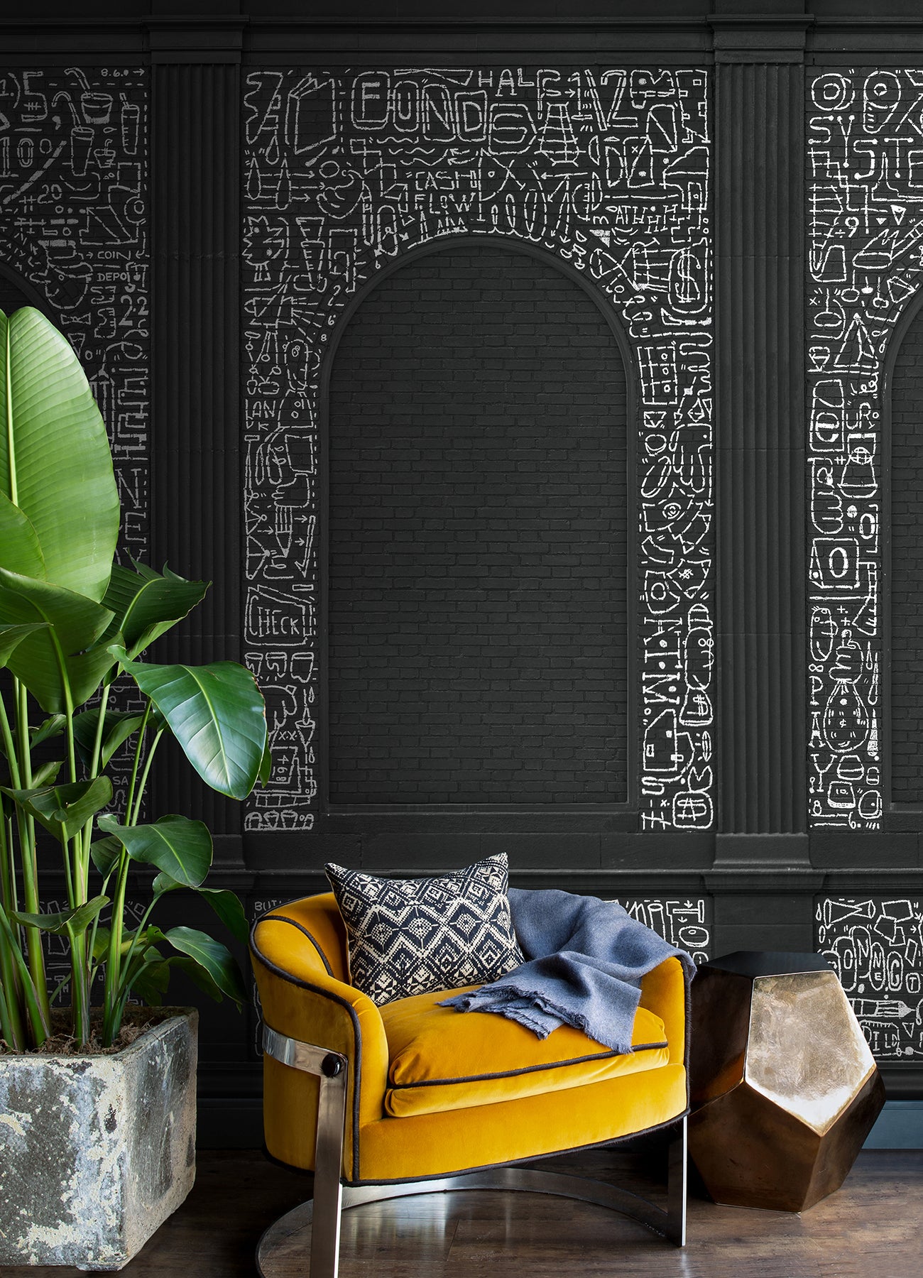 bklyn-bank-windows-black-wall-mural-york-wallcoverings-astm4131 - York Wallcoverings Wallpaper