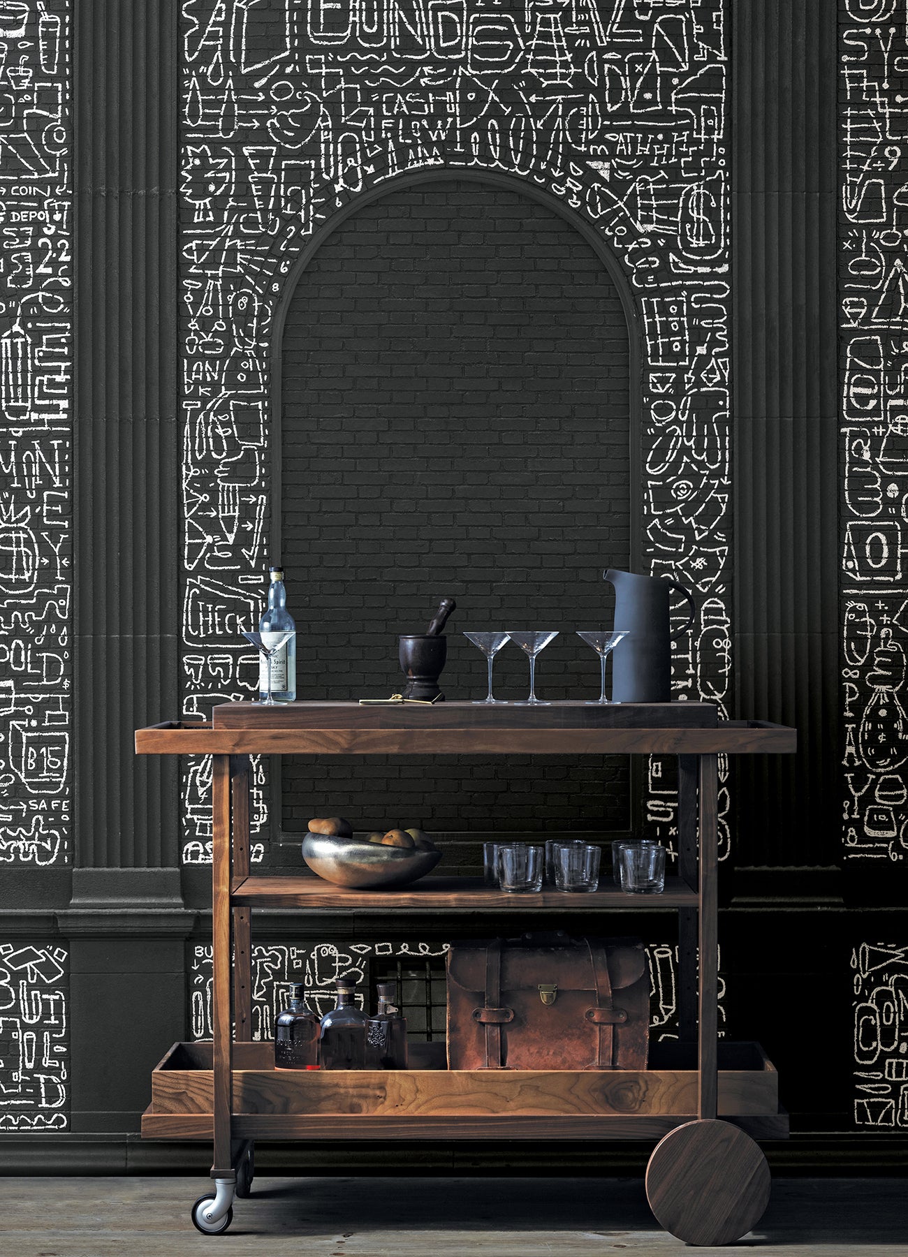 bklyn-bank-windows-black-wall-mural-york-wallcoverings-astm4131 - York Wallcoverings Wallpaper