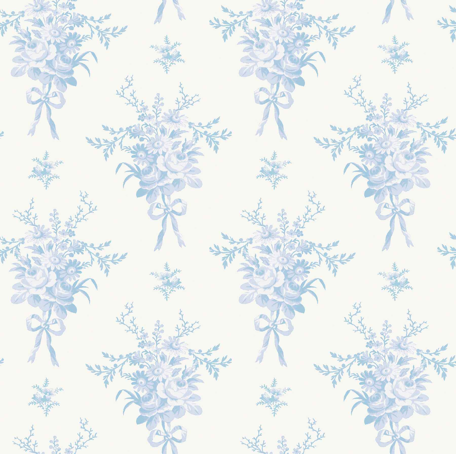 Rosie Arrangements Icey Winters Bouquet Toss Wallpaper - York Wallcoverings - AST4651