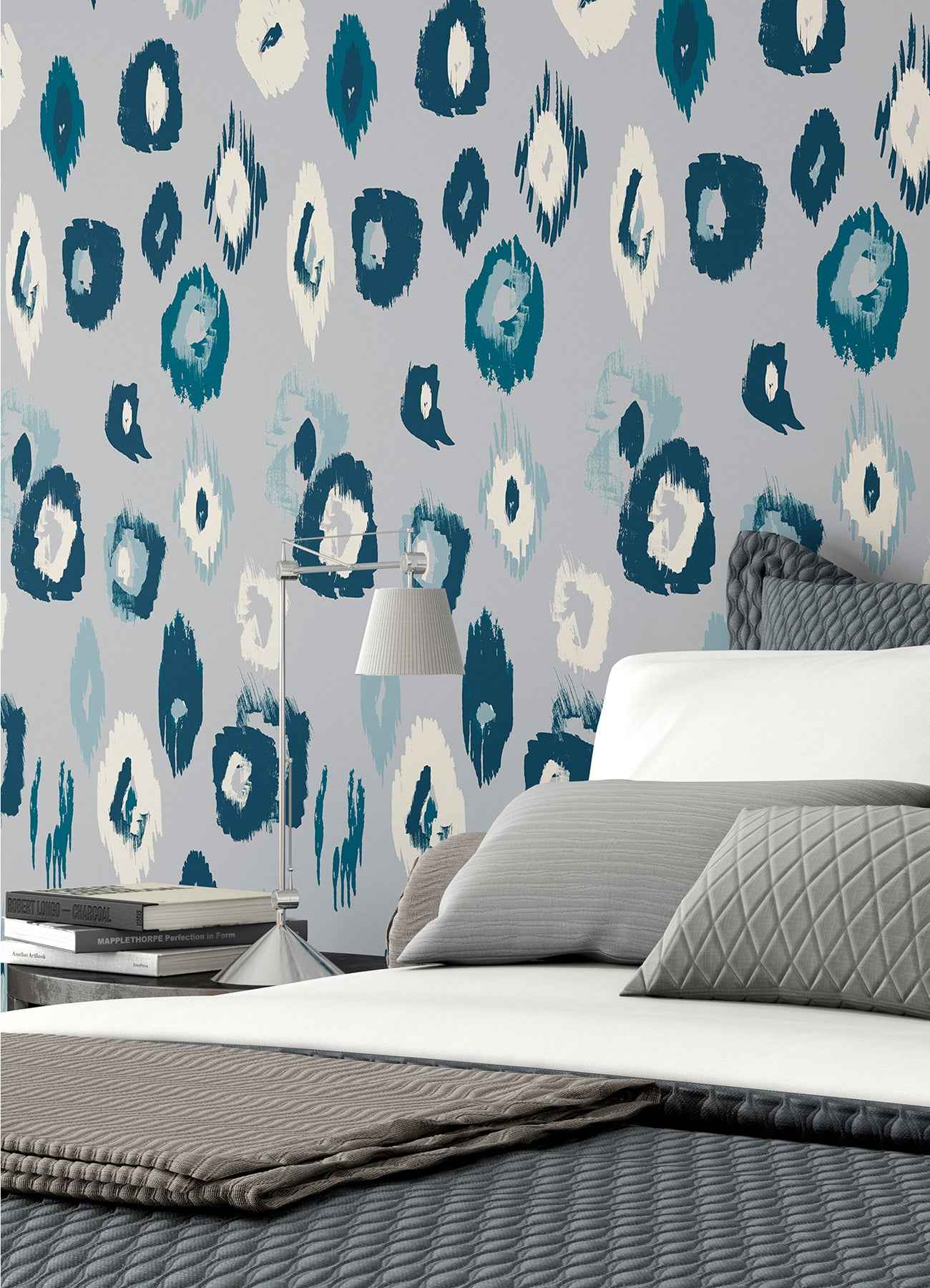 Amara Blue Animal Ikat Wallpaper - York Wallcoverings - WLD53120W - York Wallcoverings Wallpaper