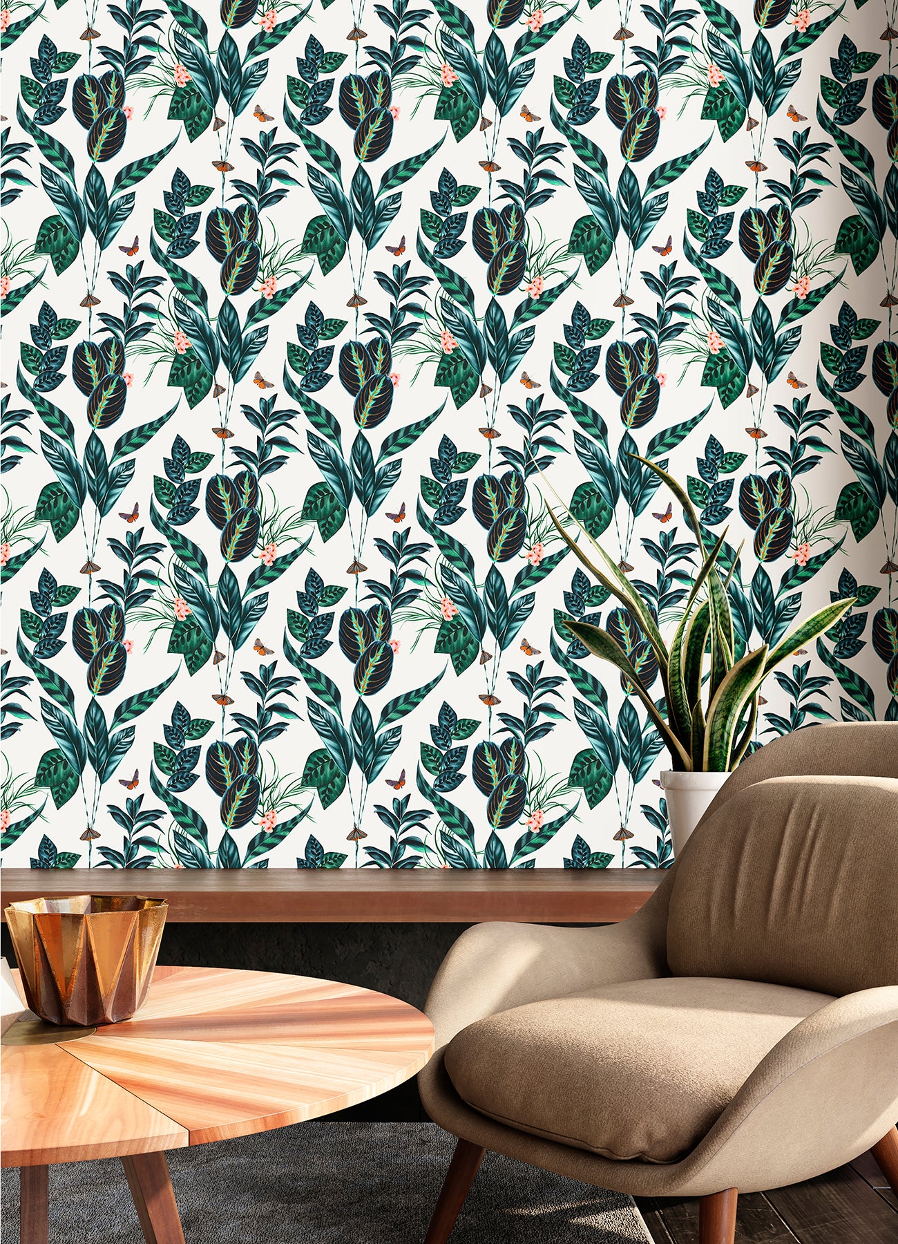 spirit-indigo-tropical-foliage-wallpaper-york-wallcoverings-wld53122w - York Wallpaper Wallpaper