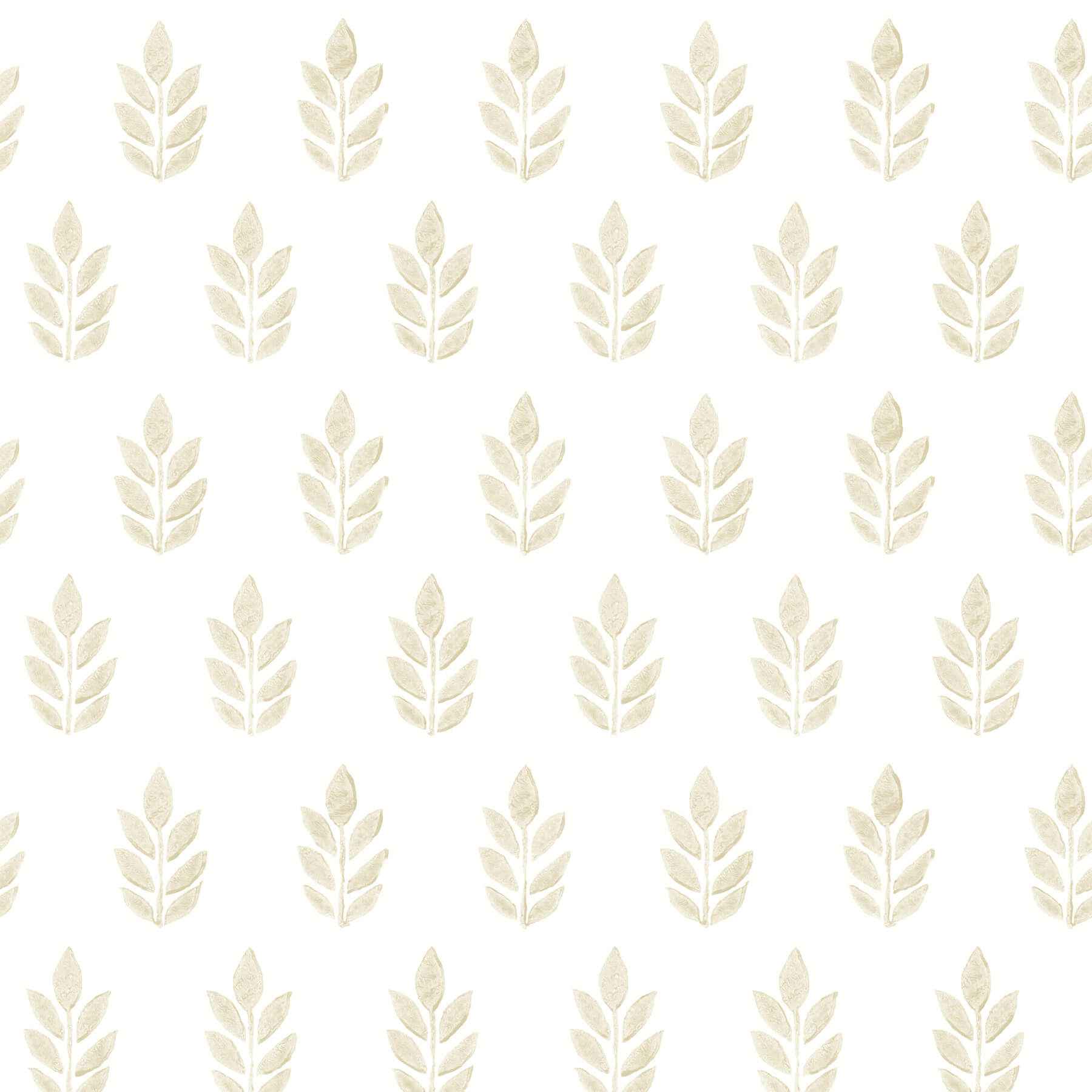 Ervic Blue Leaf Block Print Wallpaper - York Wallcoverings - 3122-11305 - York Wallcoverings Wallpaper