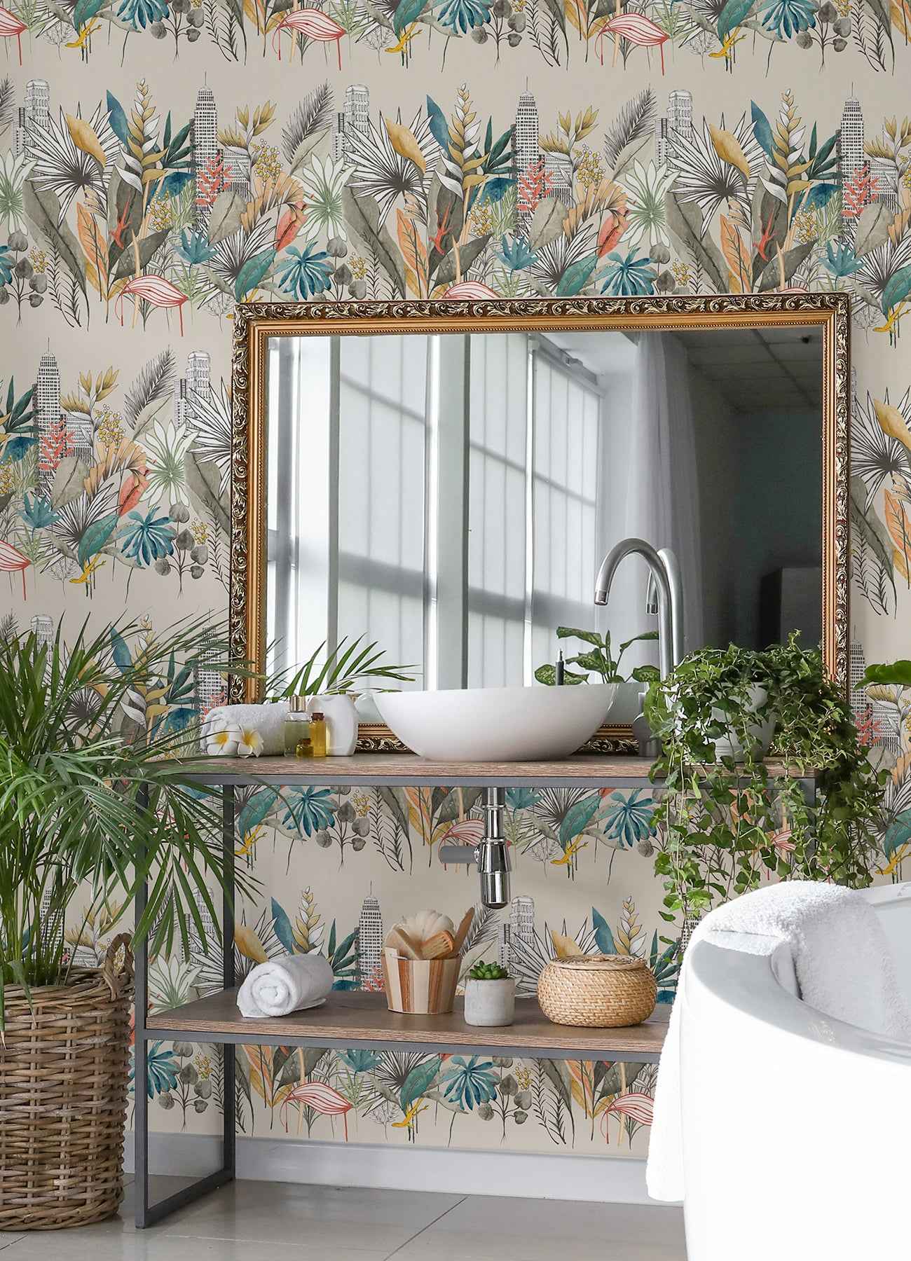 Sierra Neutral Urban Tropic Wallpaper - York Wallcoverings - CEP50109W - York Wallcoverings Wallpaper
