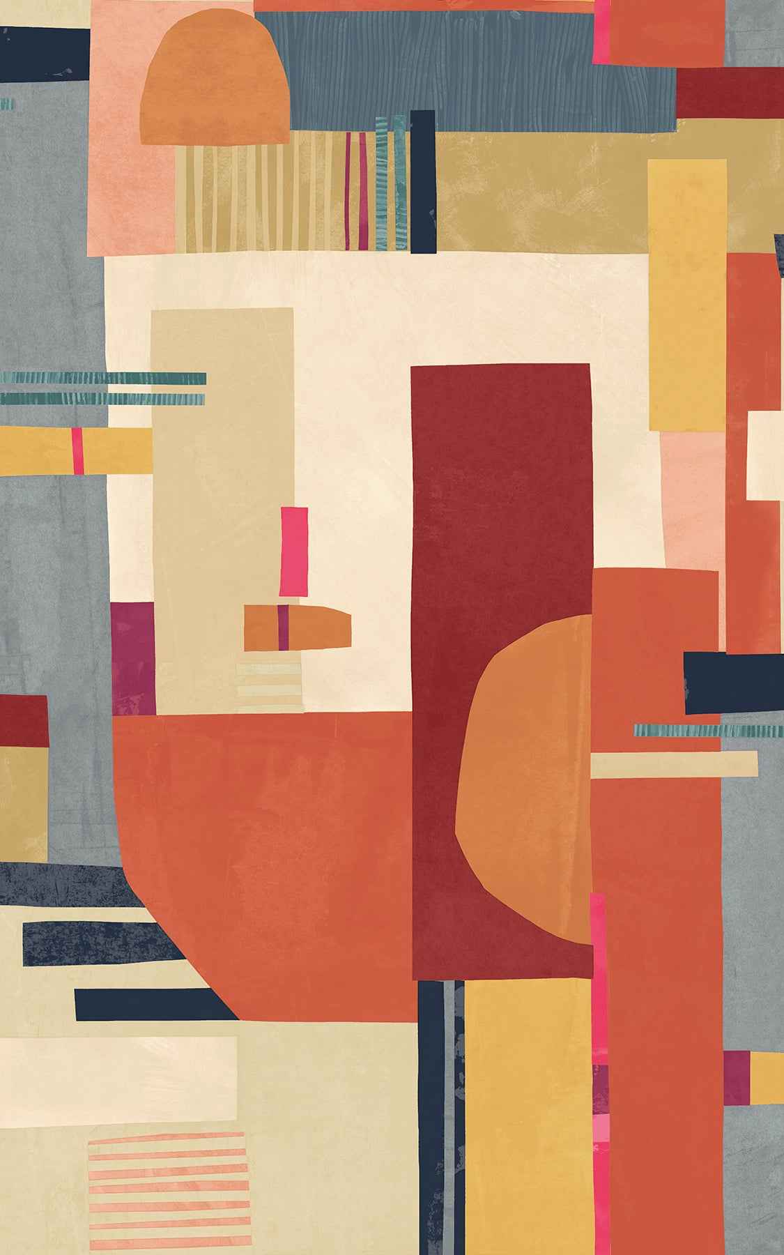 Rhodes Red Blocs Wallpaper - York Wallcoverings - CEP50130W
