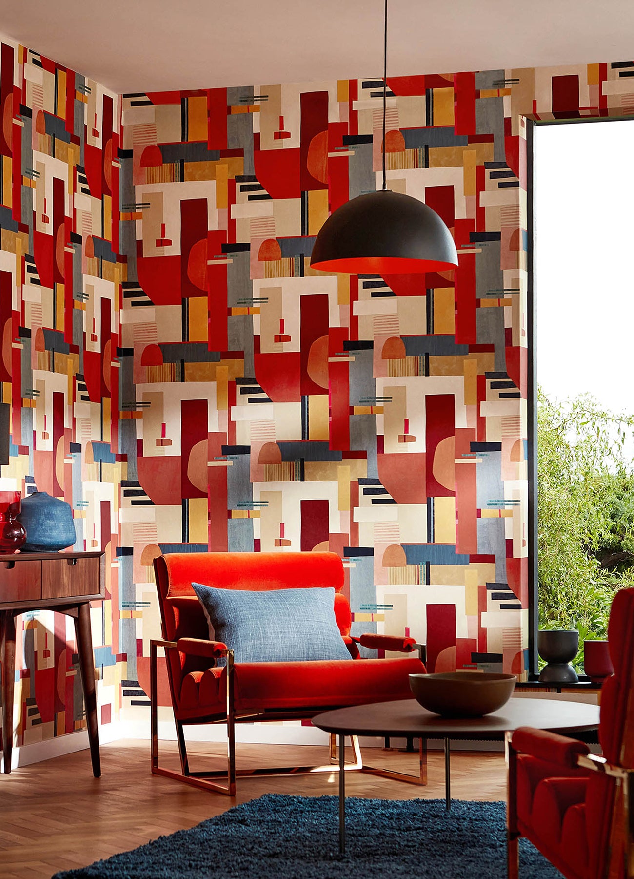 rhodes-red-blocs-wallpaper-york-wallcoverings-cep50130w - York Wallcoverings Wallpaper