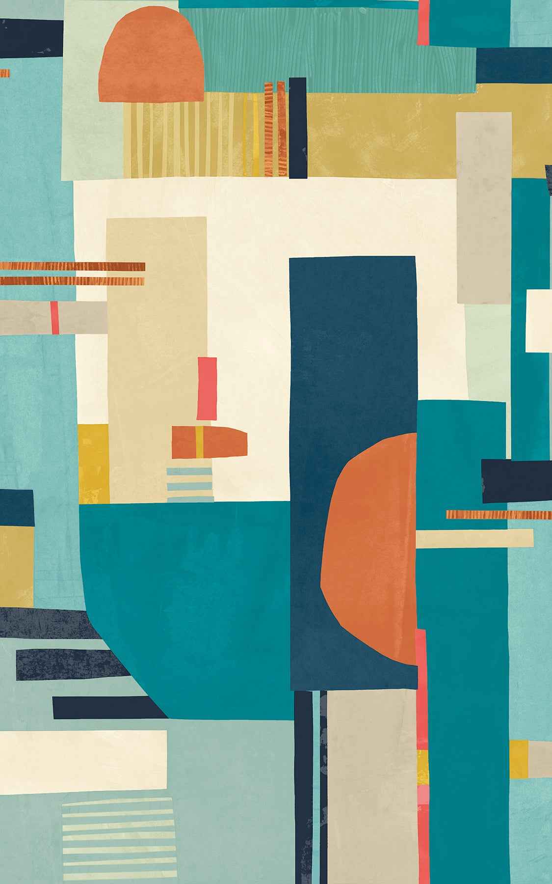 Rhodes Teal Blocs Wallpaper - York Wallcoverings - CEP50131W - York Wallcoverings Wallpaper