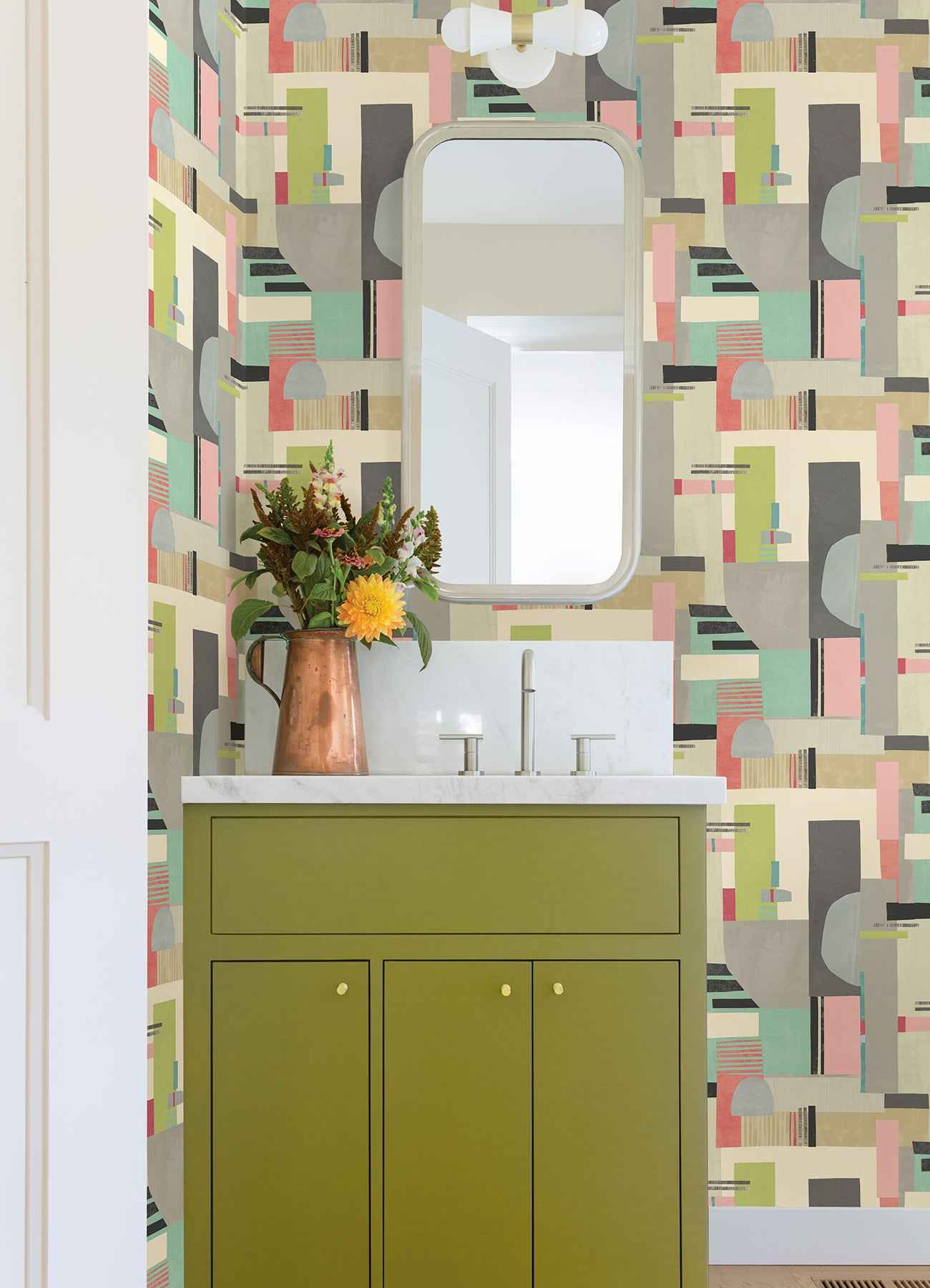 Rhodes Pastel Blocs Wallpaper - York Wallcoverings - CEP50134W - York Wallcoverings Wallpaper