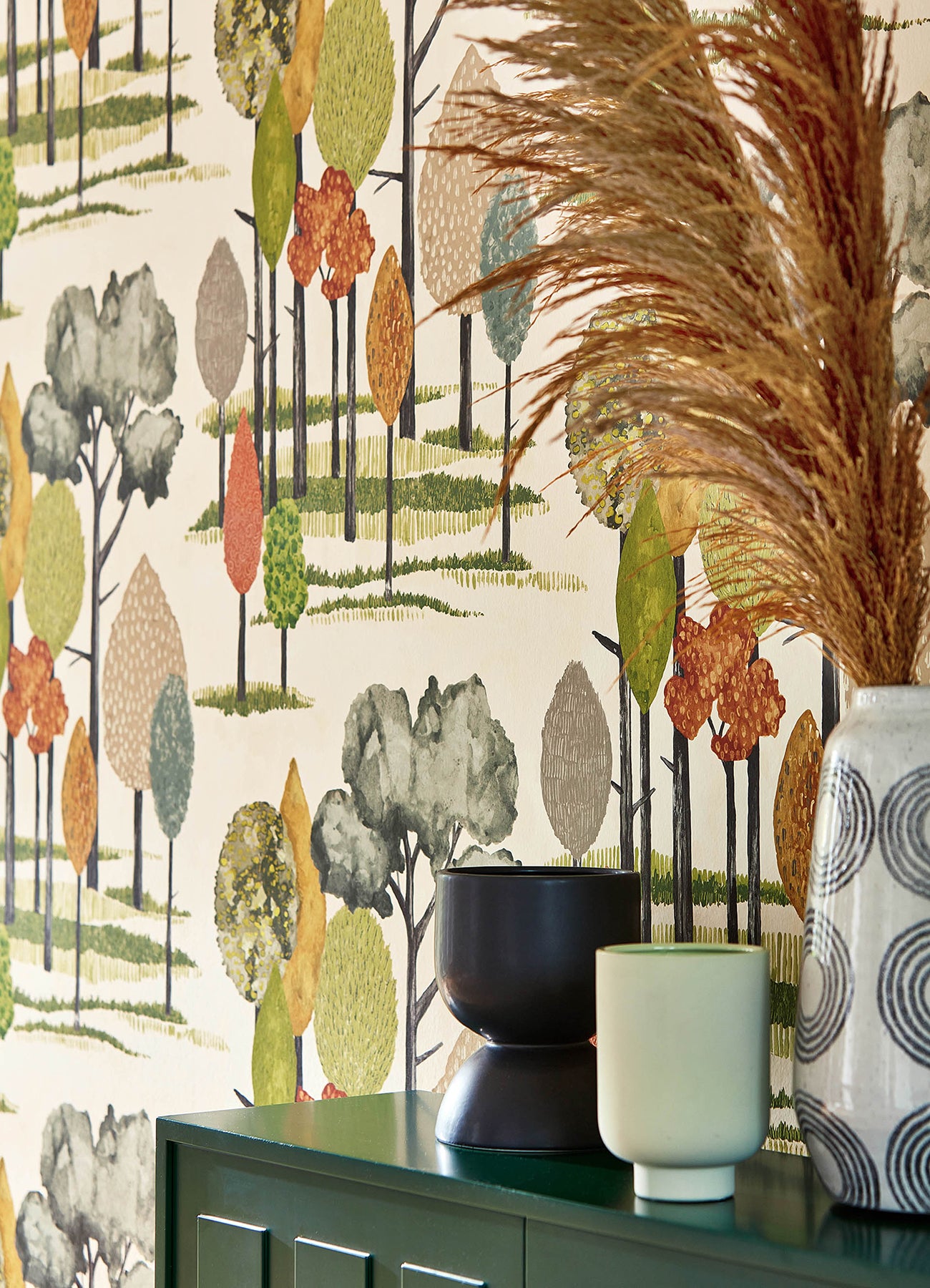 cypress-olive-tall-trees-wallpaper-york-wallcoverings-cep50135w - York Wallcoverings Wallpaper
