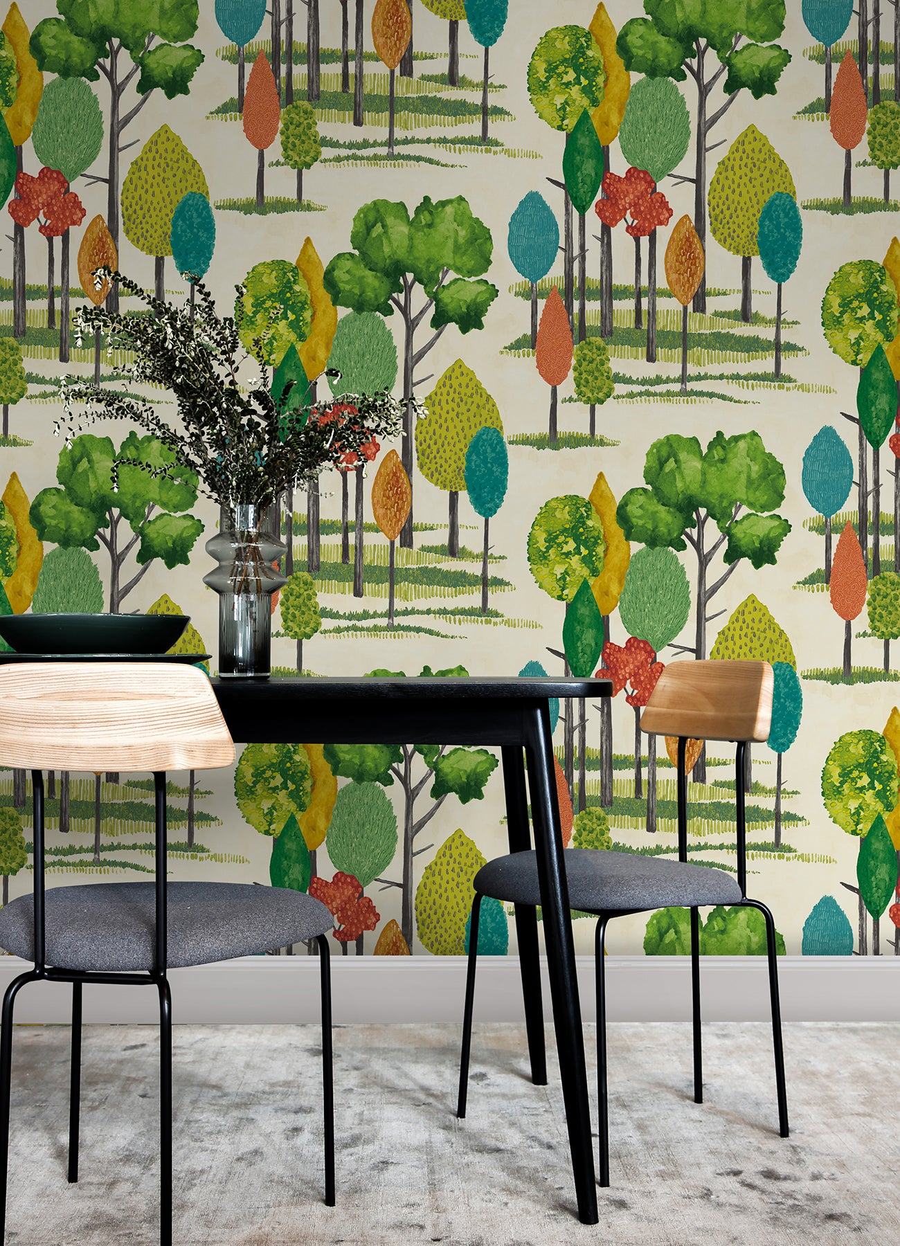 cypress-teal-tall-trees-wallpaper-york-wallcoverings-cep50137w - York Wallcoverings Wallpaper