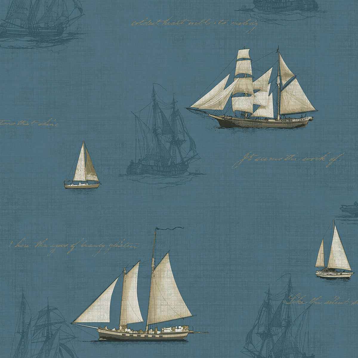 andrew-blue-sailboat-wallpaper-york-wallcoverings-4041-01701 - York Wallcoverings Wallpaper