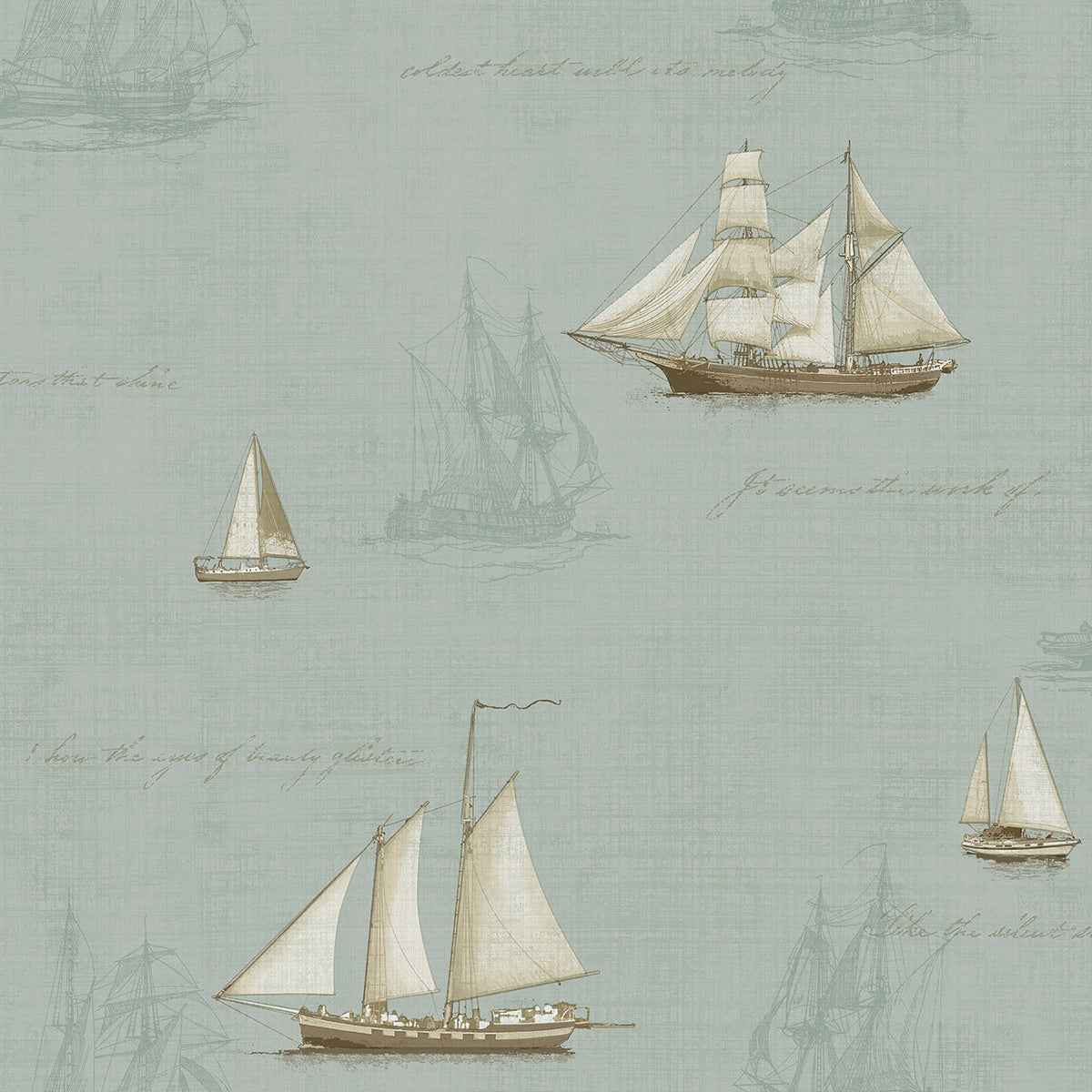 andrew-seafoam-sailboat-wallpaper-york-wallcoverings-4041-01704 - York Wallcoverings Wallpaper