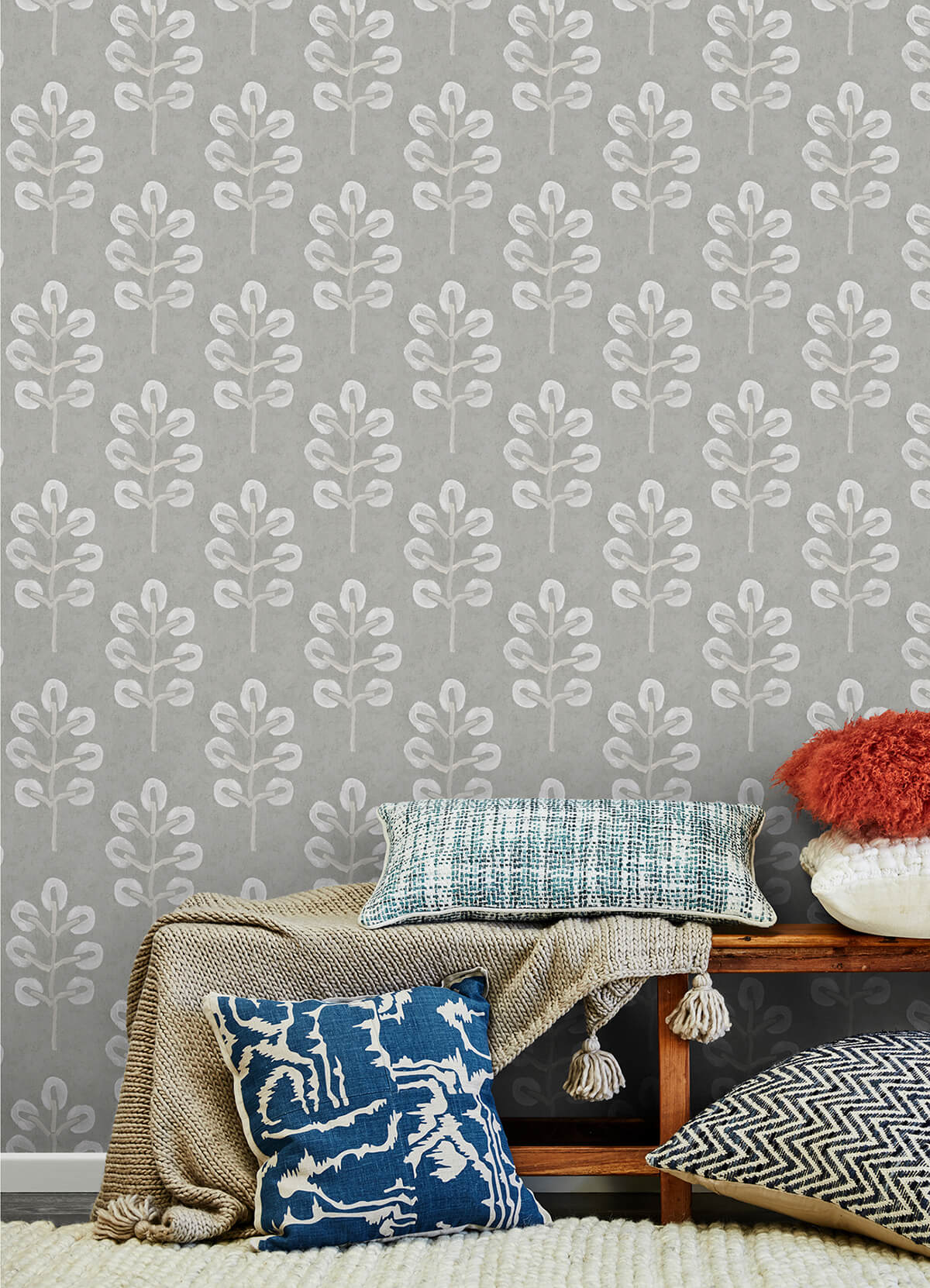 plum-tree-grey-botanical-wallpaper-york-wallcoverings-3124-13876 - York Wallcoverings Wallpaper