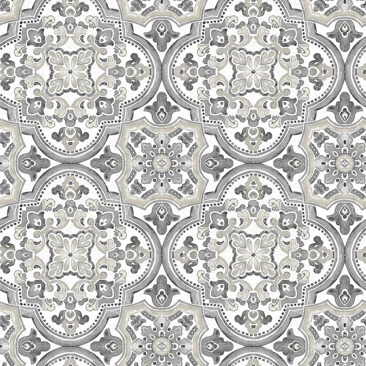 Concord Black Medallion Wallpaper - York Wallcoverings - 3124-13964