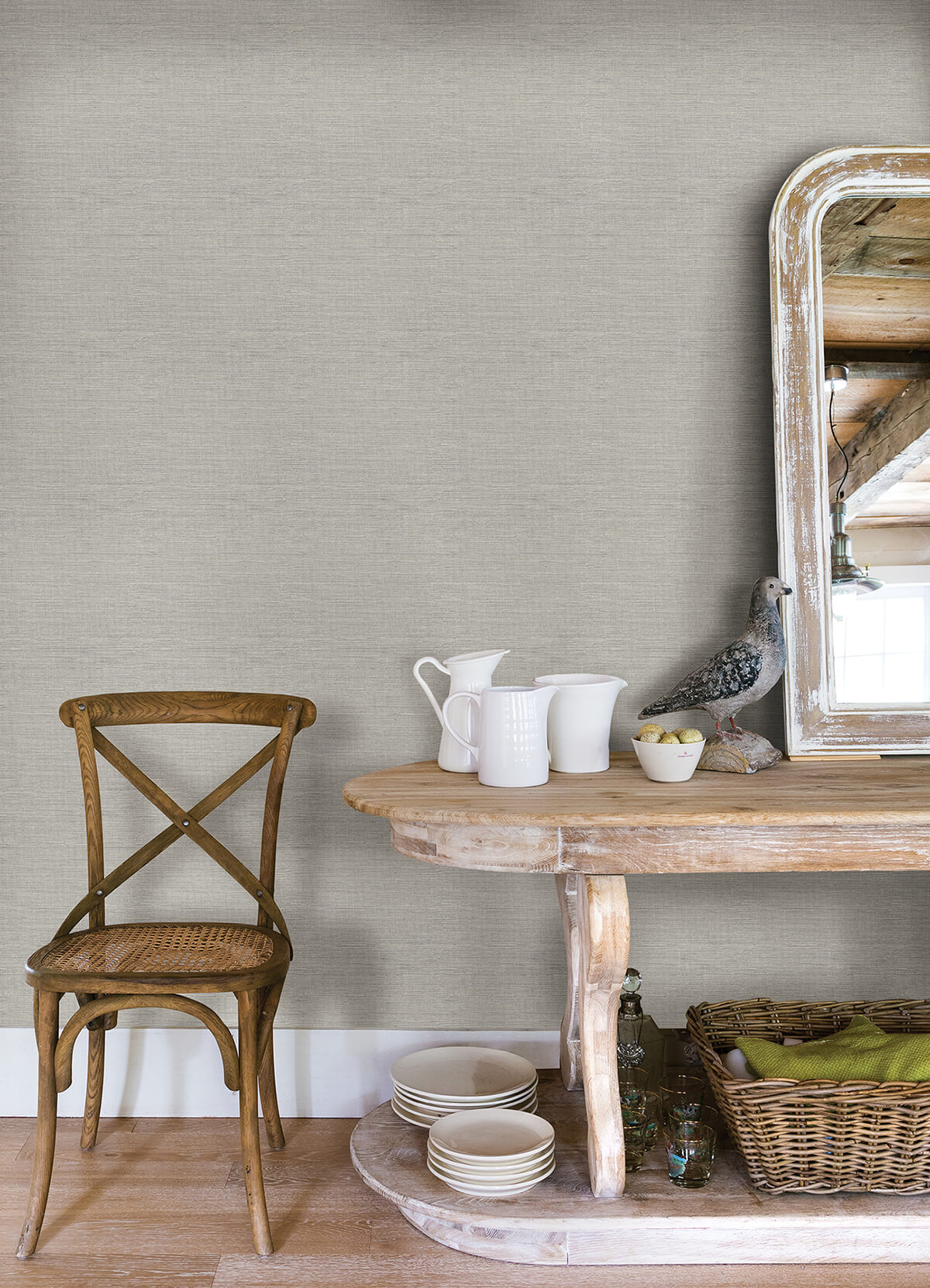 agave-grey-faux-grasscloth-wallpaper-york-wallcoverings-3124-24279 - York Wallcoverings Wallpaper