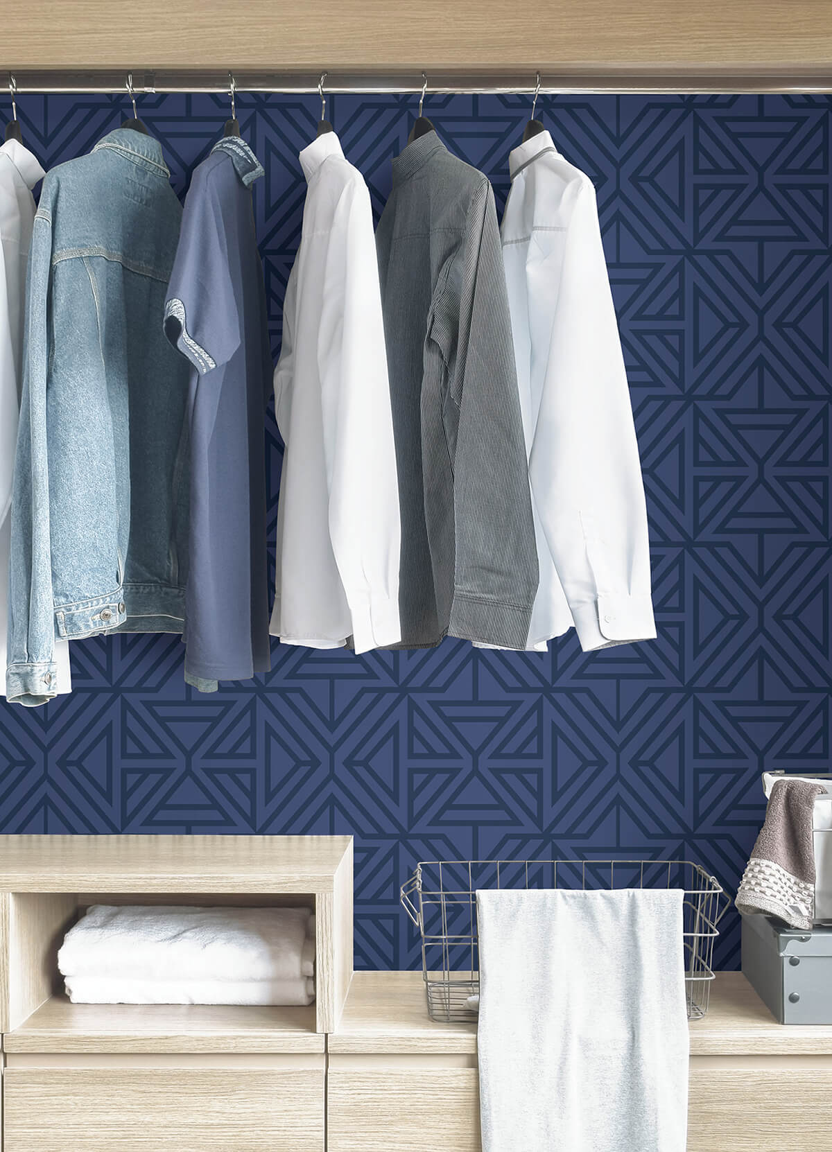 blue-linear-peel-and-stick-wallpaper-york-wallcoverings-nus4290 - York Wallcoverings Wallpaper