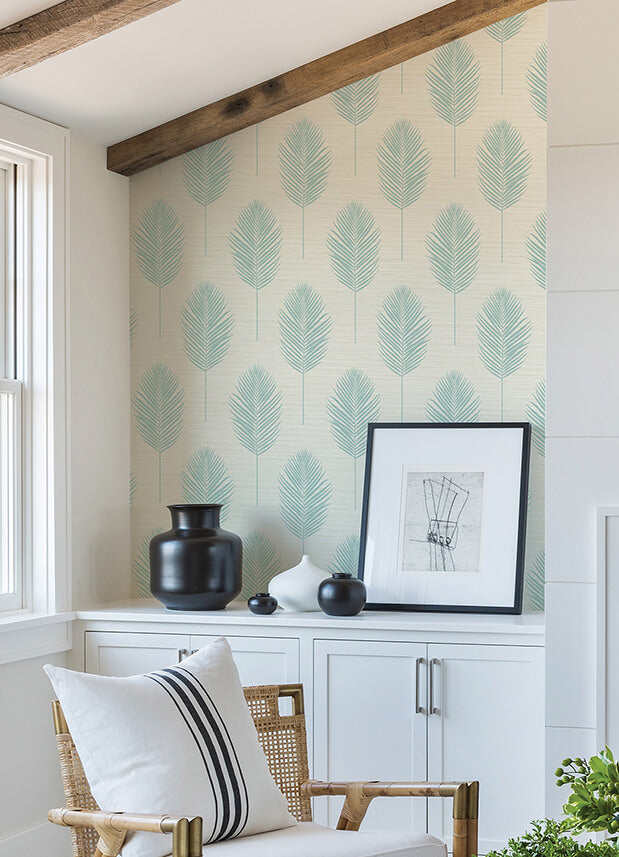 bali-aqua-fern-wallpaper-york-wallcoverings-2988-70202 - York Wallcoverings Papel pintado