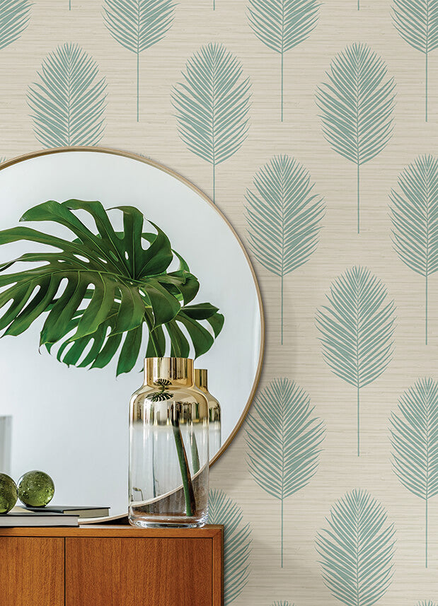 bali-aqua-fern-wallpaper-york-wallcoverings-2988-70202 - York Wallcoverings Papel pintado