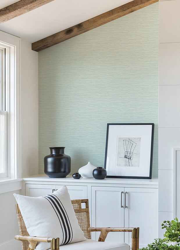 Rushmore Aqua Faux Grasscloth Wallpaper - York Wallcoverings - 2988-70302 - York Wallcoverings Wallpaper