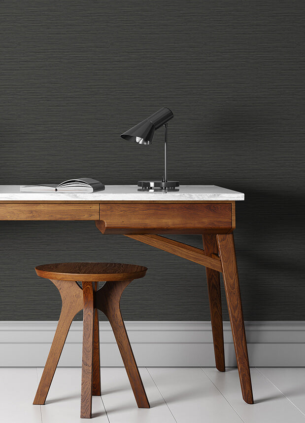 rushmore-black-faux-grasscloth-wallpaper-york-wallcoverings-2988-70310 - York Wallcoverings Wallpaper