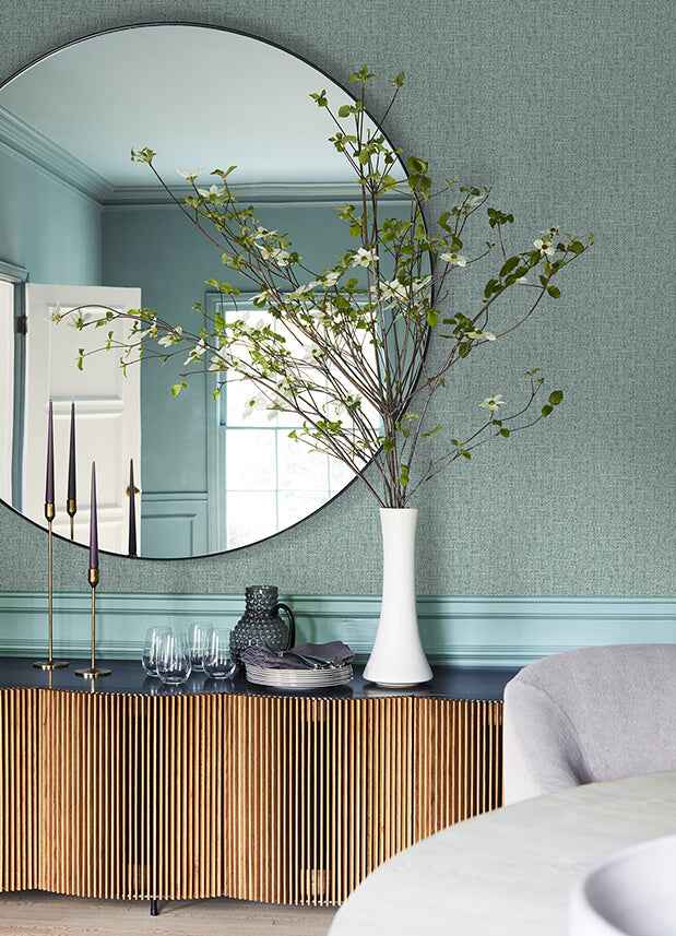 Snuggle Teal Woven Texture Wallpaper - York Wallcoverings - 2988-70904 - York Wallcoverings Wallpaper