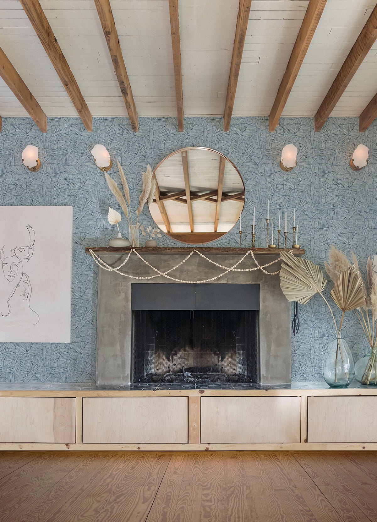 aldabra-blue-textured-geometric-wallpaper-york-wallcoverings-4014-26401 - York Wallcoverings Wallpaper