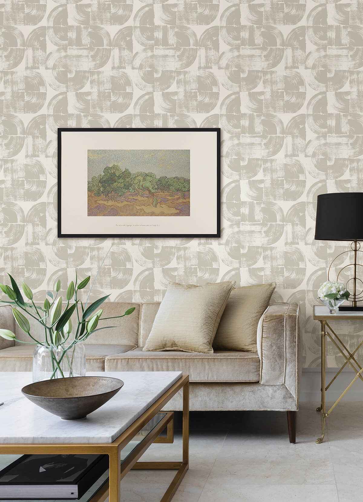 giulietta-light-grey-painterly-geometric-wallpaper-york-wallcoverings-4014-26406 - York Wallcoverings Wallpaper