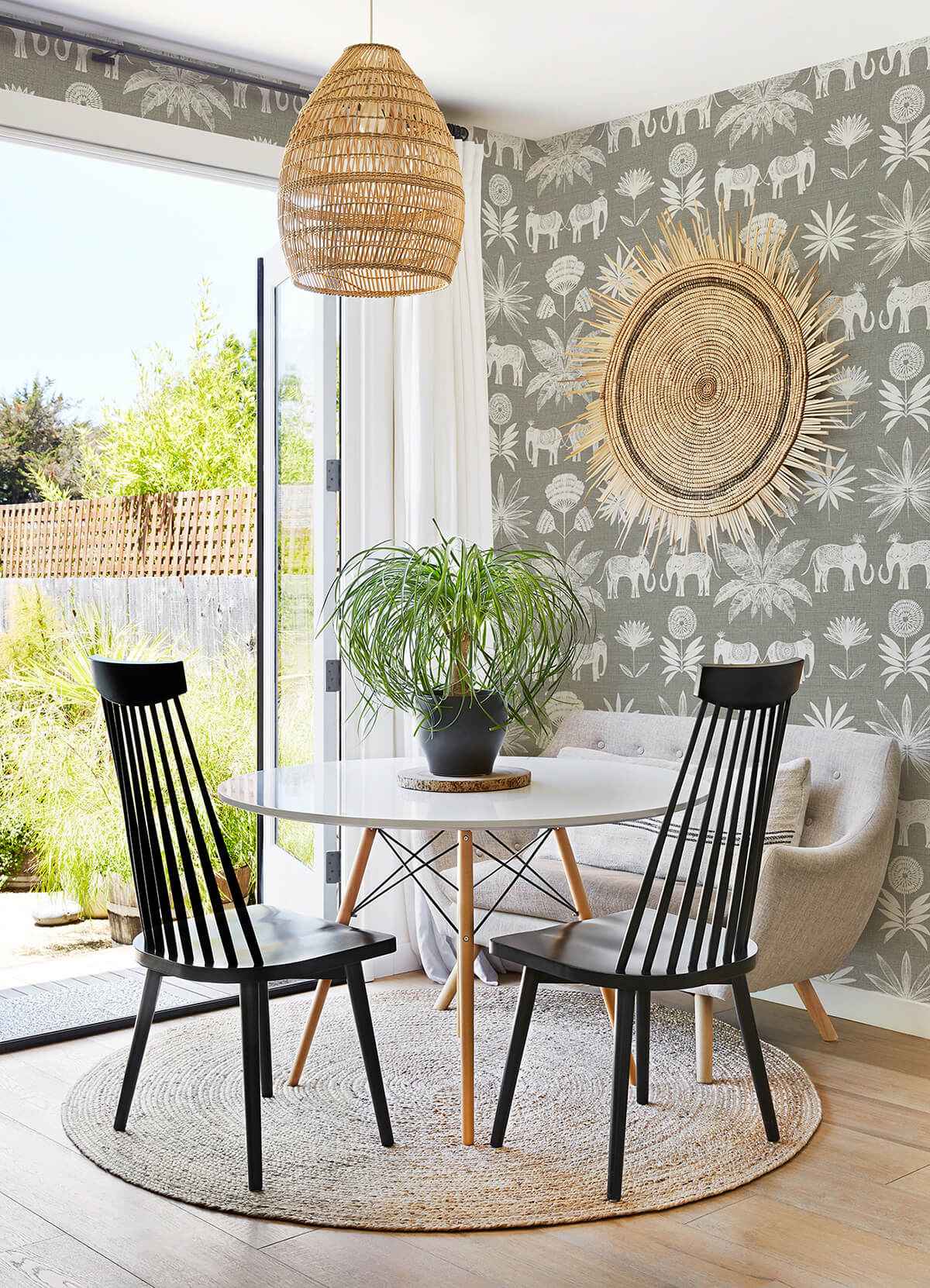 bazaar-grey-elephant-oasis-wallpaper-york-wallcoverings-4014-26437 - York Wallcoverings Wallpaper