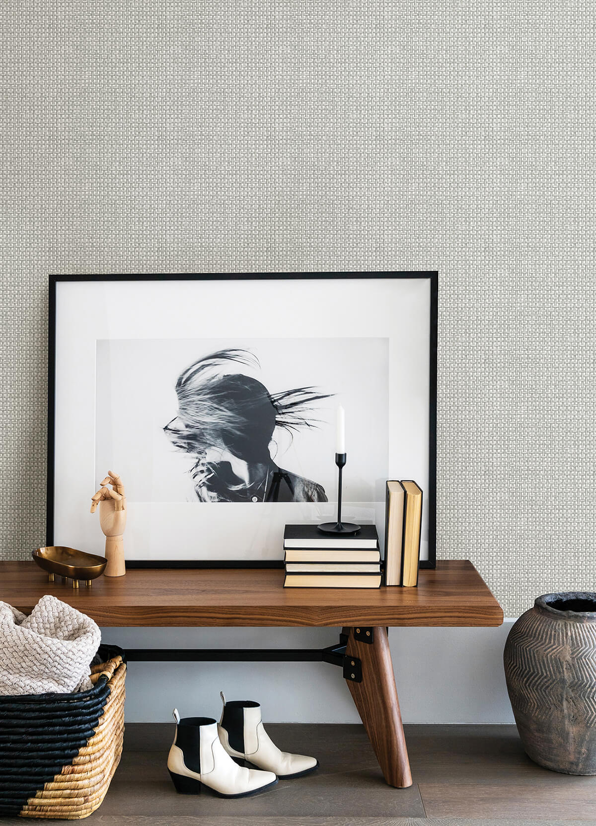 zia-grey-basketweave-wallpaper-york-wallcoverings-4014-26440 - York Wallpaper Wallpaper