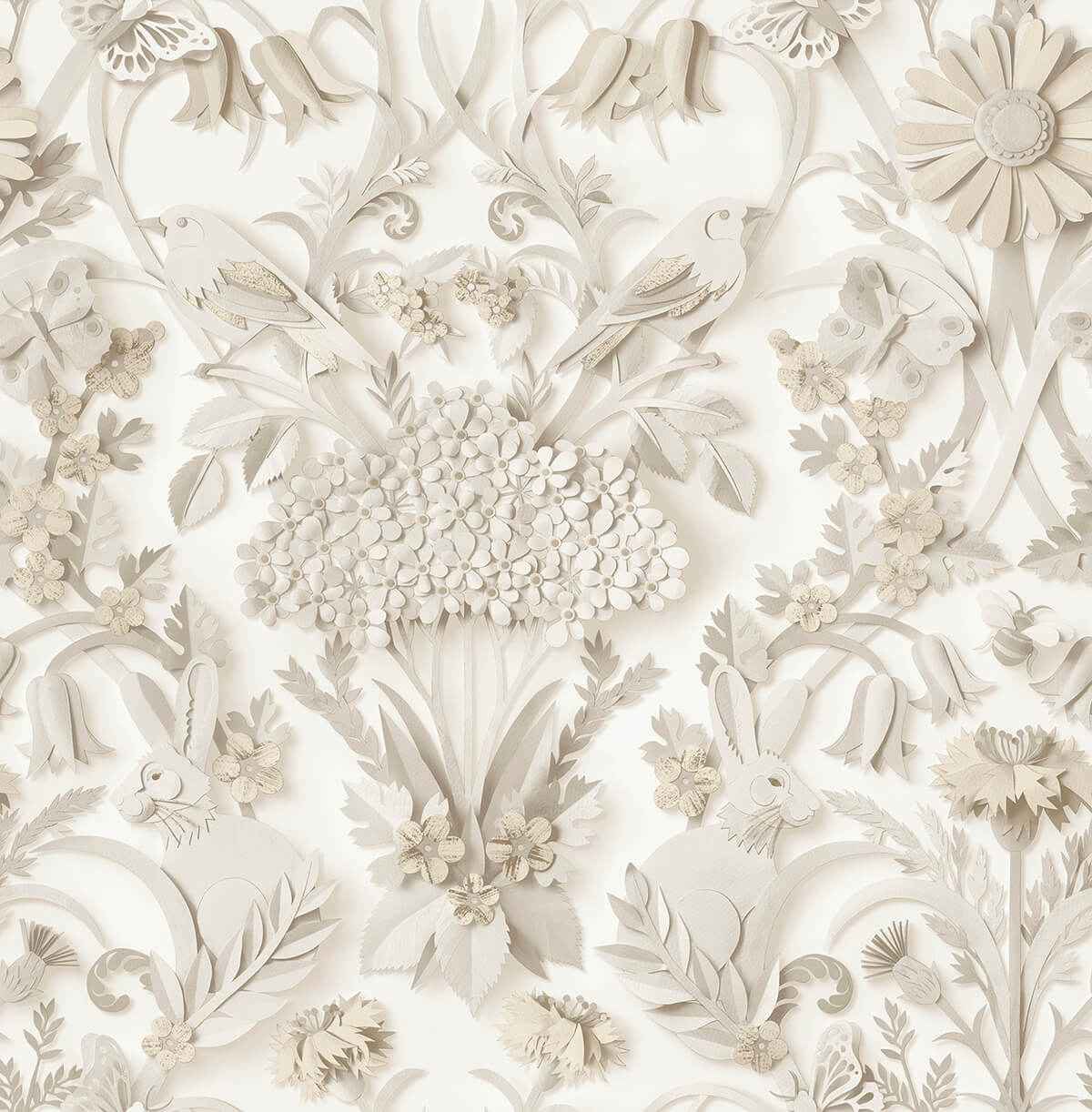 Taupe Eloise Peel and Stick Wallpaper - York Wallcoverings - NUS4467