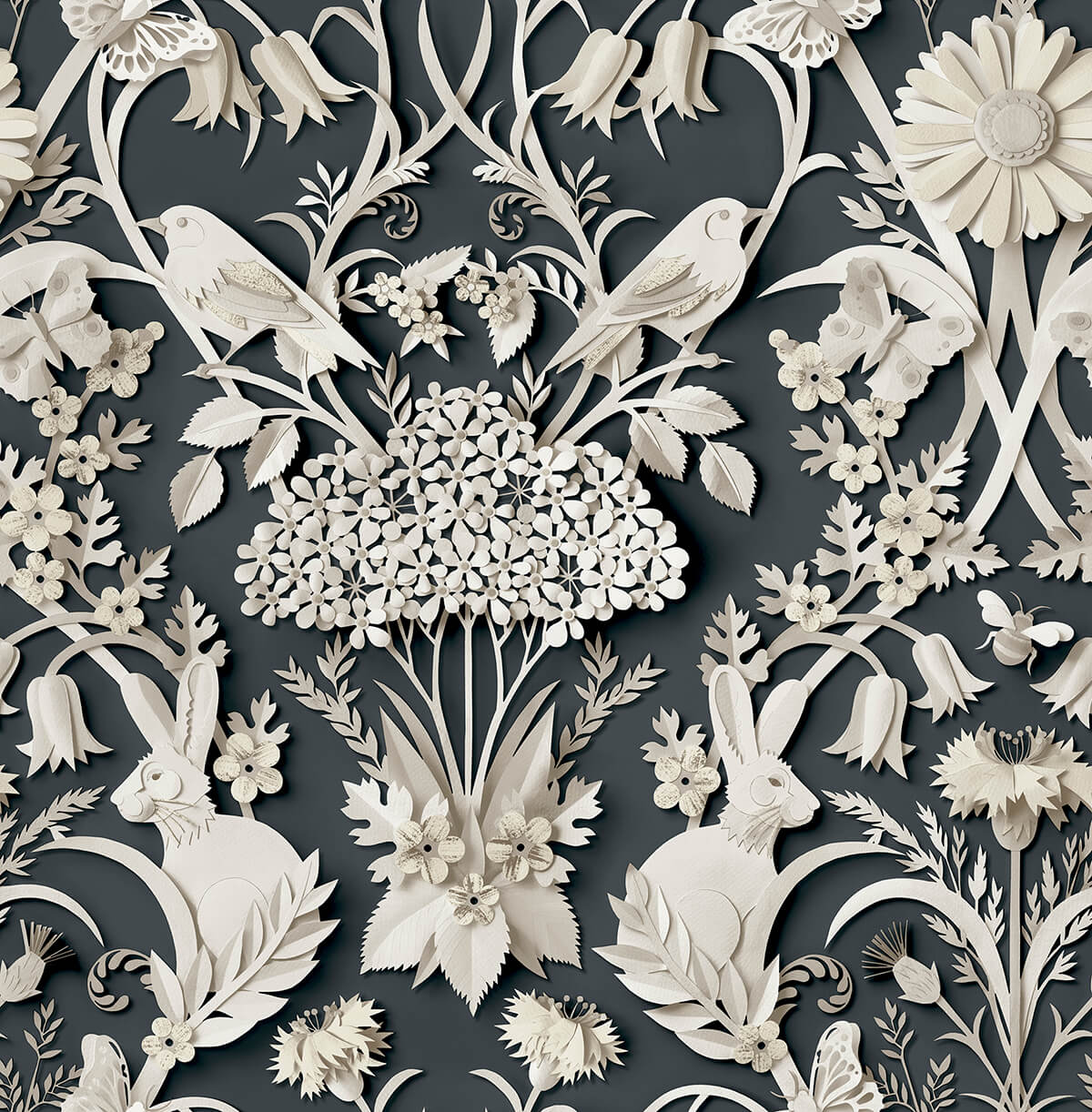 charcoal-eloise-peel-and-stick-wallpaper-york-wallcoverings-nus4468 - York Wallcoverings Wallpaper