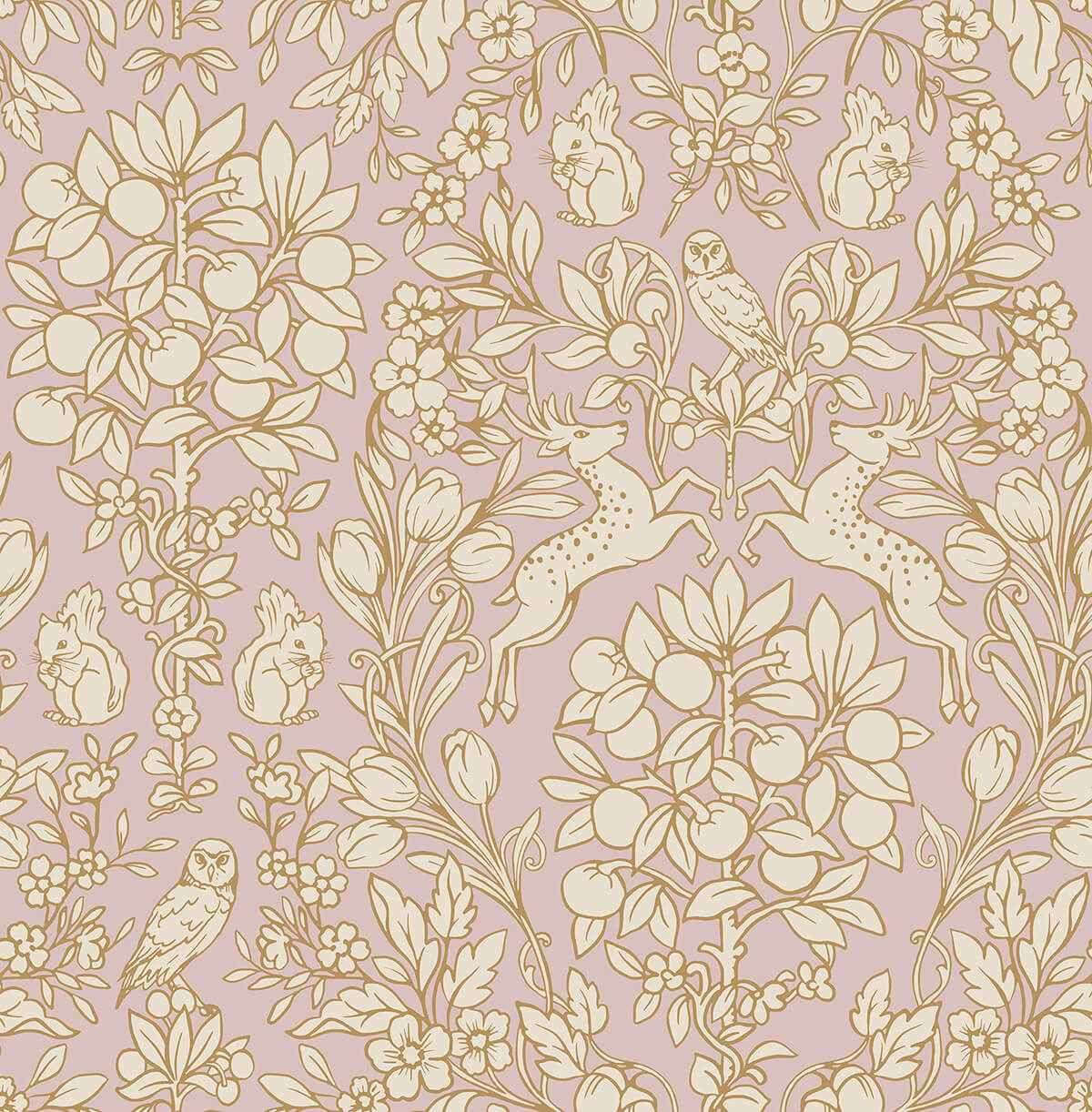Blush Enchanted Peel and Stick Wallpaper - York Wallcoverings - NUS4479