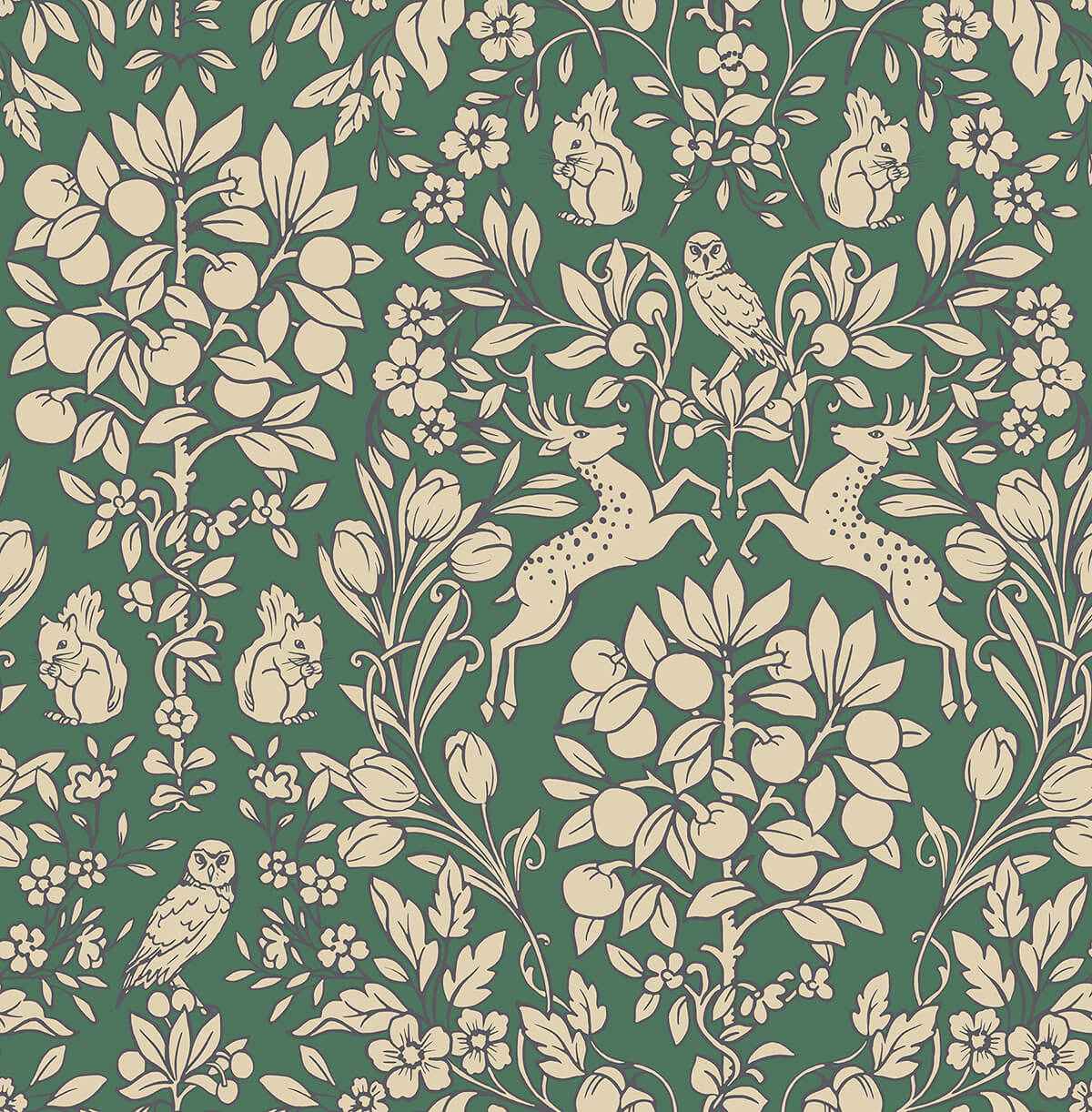 Emerald Enchanted Peel and Stick Wallpaper - York Wallcoverings - NUS4480