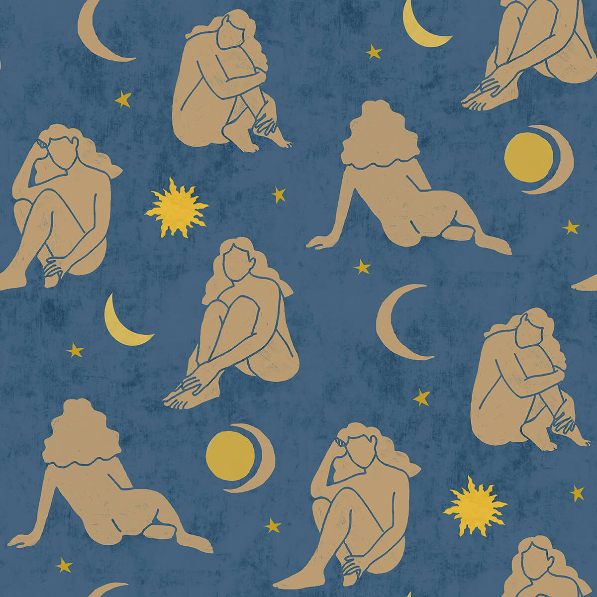 dark-blue-nudes-novelty-peel-and-stick-wallpaper-york-wallcoverings-ahs4715 - York Wallcoverings Wallpaper