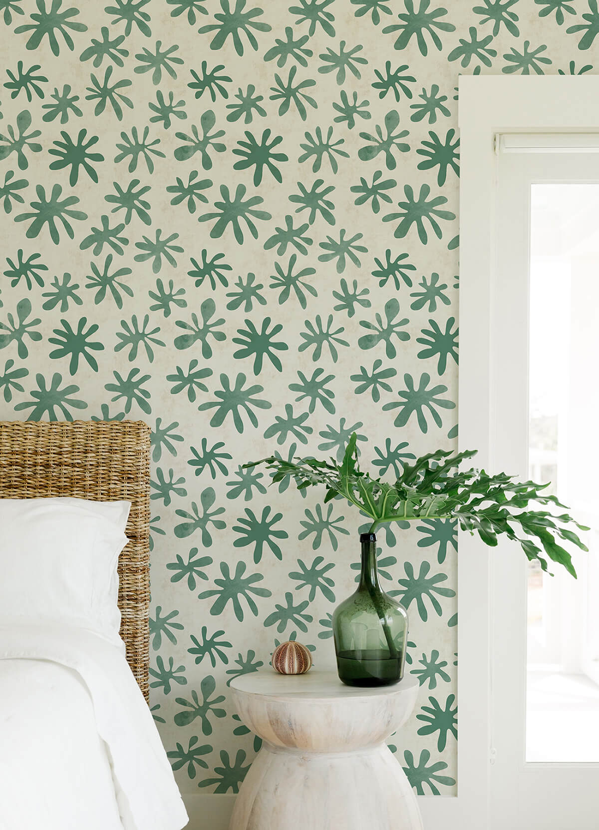 green-field-of-flowers-peel-and-stick-wallpaper-york-wallcoverings-ahs4717 - York Wallcoverings Wallpaper
