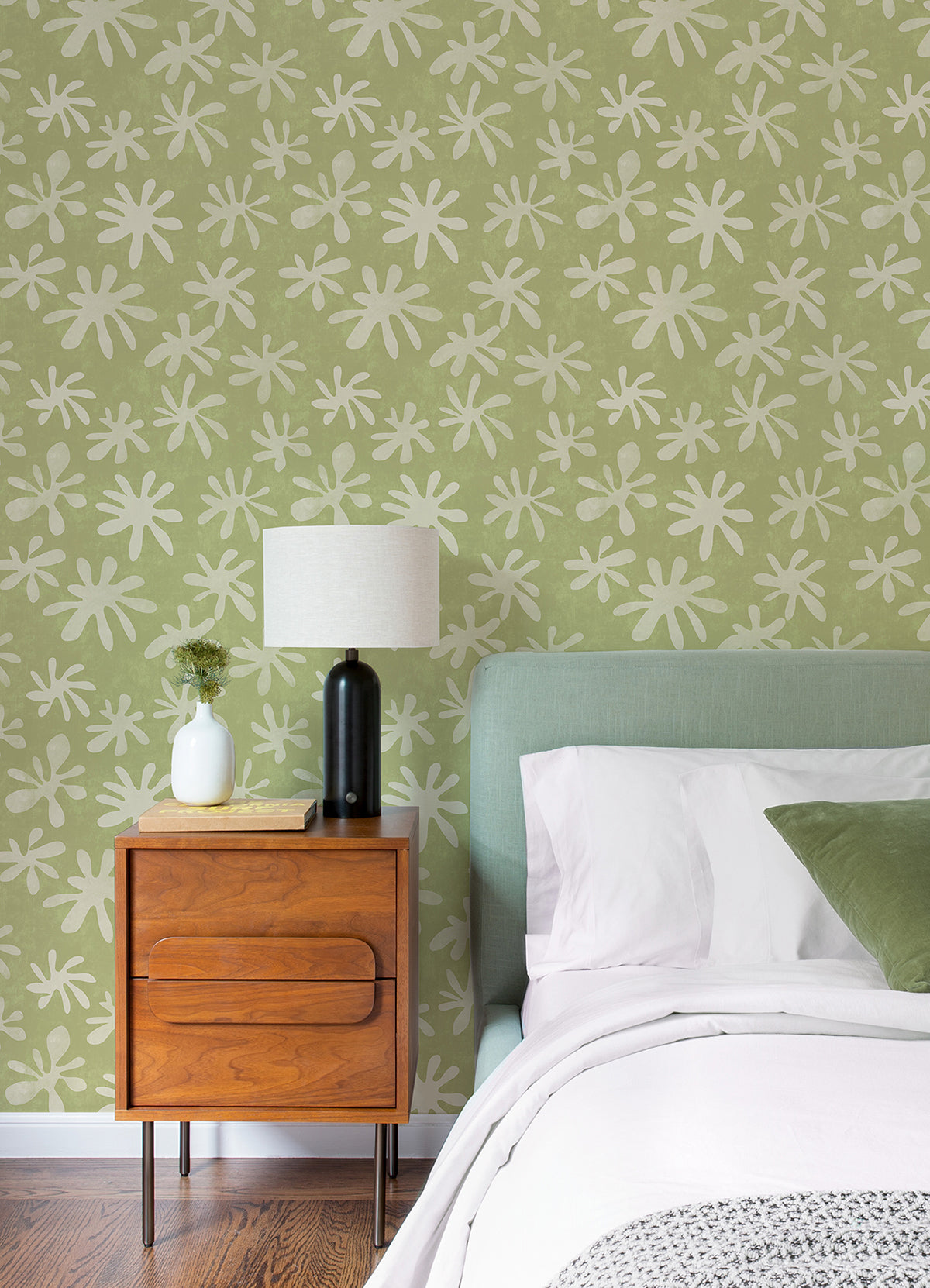 sage-field-of-flowers-peel-and-stick-wallpaper-york-wallcoverings-ahs4719 - York Wallcoverings Wallpaper