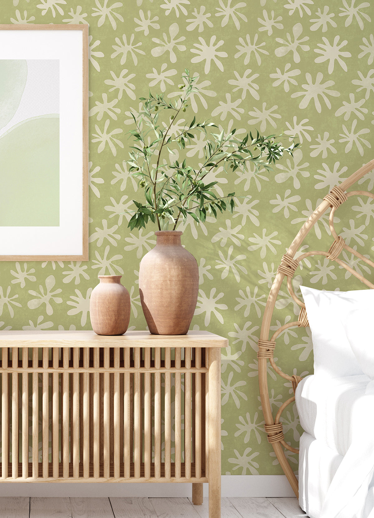 sage-field-of-flowers-peel-and-stick-wallpaper-york-wallcoverings-ahs4719 - York Wallcoverings Wallpaper