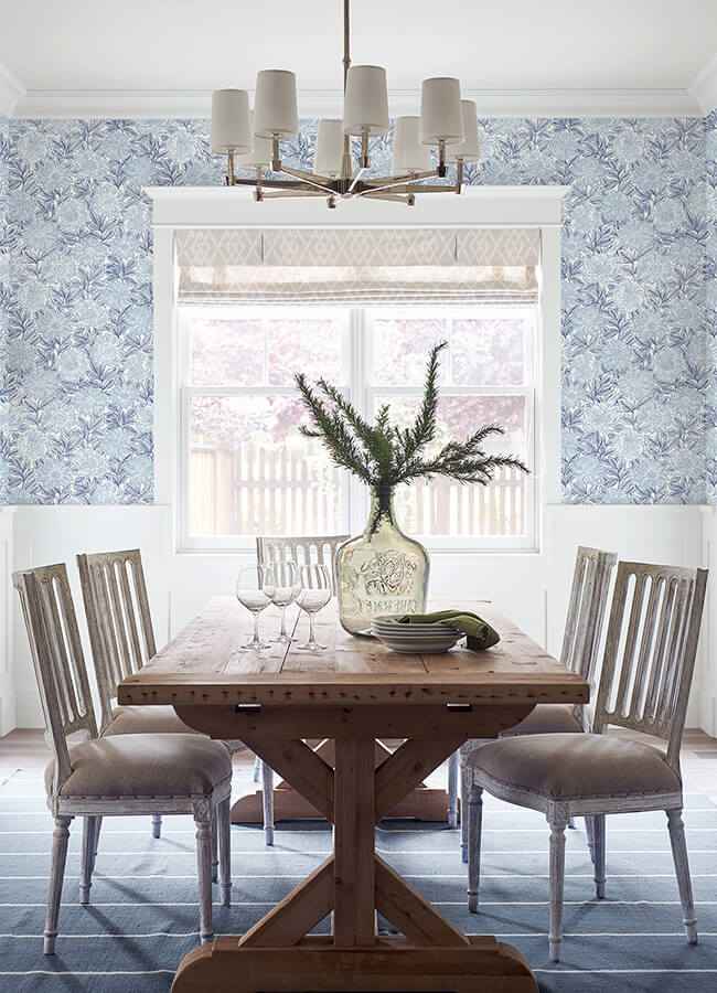 Faustin Navy Floral Wallpaper - York Wallcoverings - 4072-70047 - York Wallcoverings Wallpaper