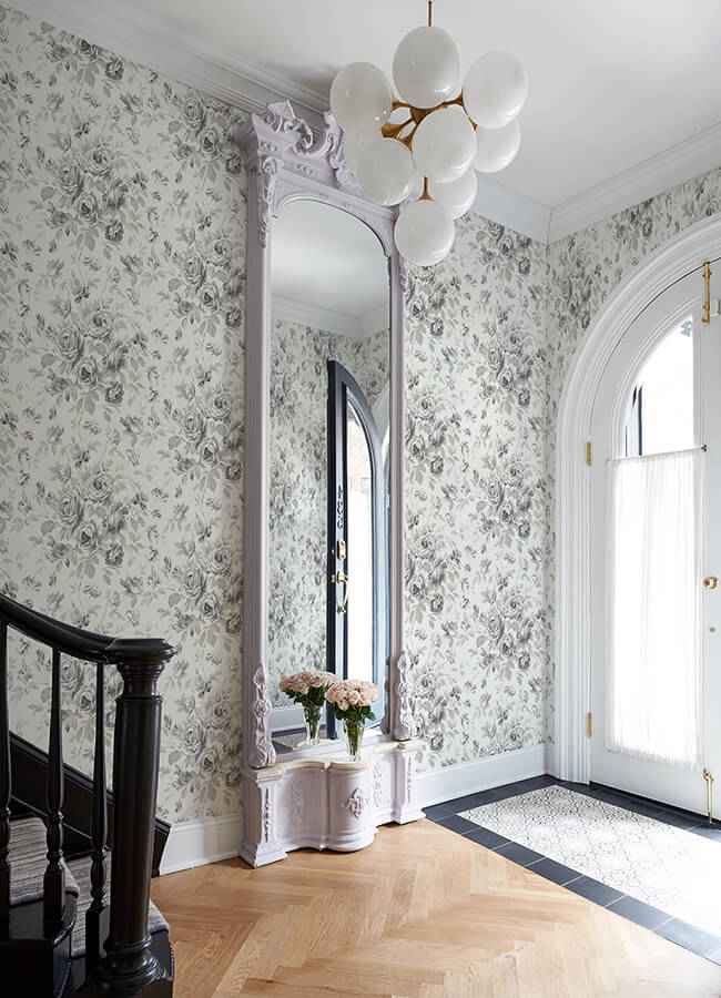 Manon Charcoal Rose Stitch Wallpaper - York Wallcoverings - 4072-70026 - York Wallcoverings Wallpaper
