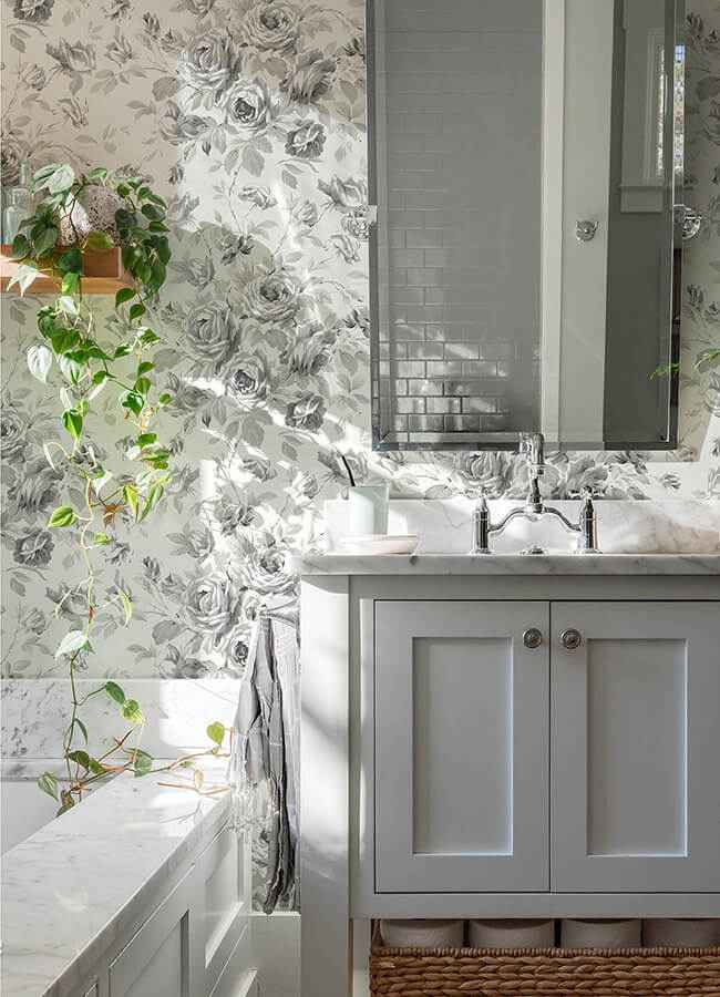 Manon Charcoal Rose Stitch Wallpaper - York Wallcoverings - 4072-70026 - York Wallcoverings Wallpaper