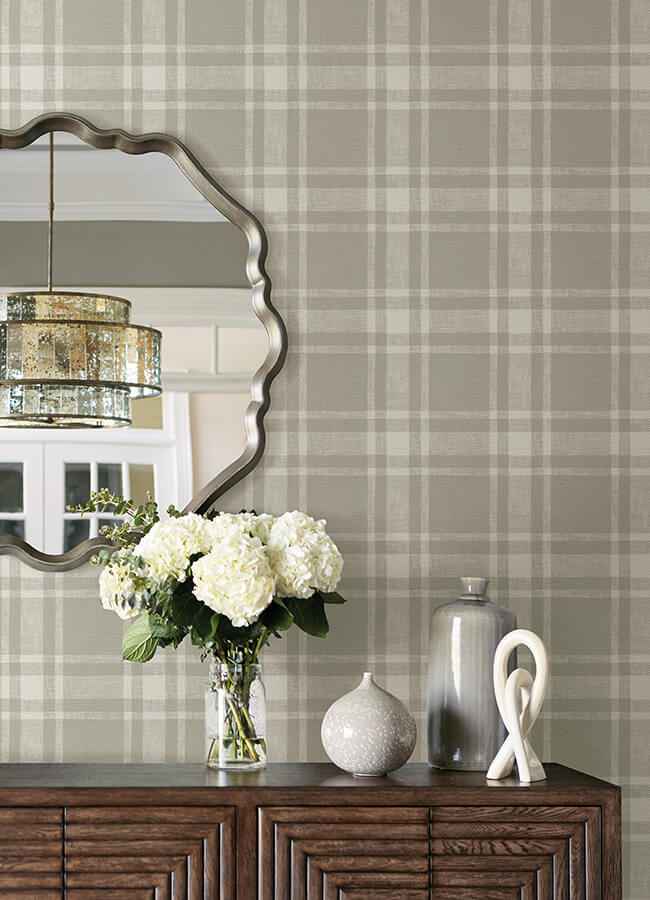 Antoine Taupe Flannel Wallpaper - York Wallcoverings - 4072-70018 - York Wallcoverings Papel pintado