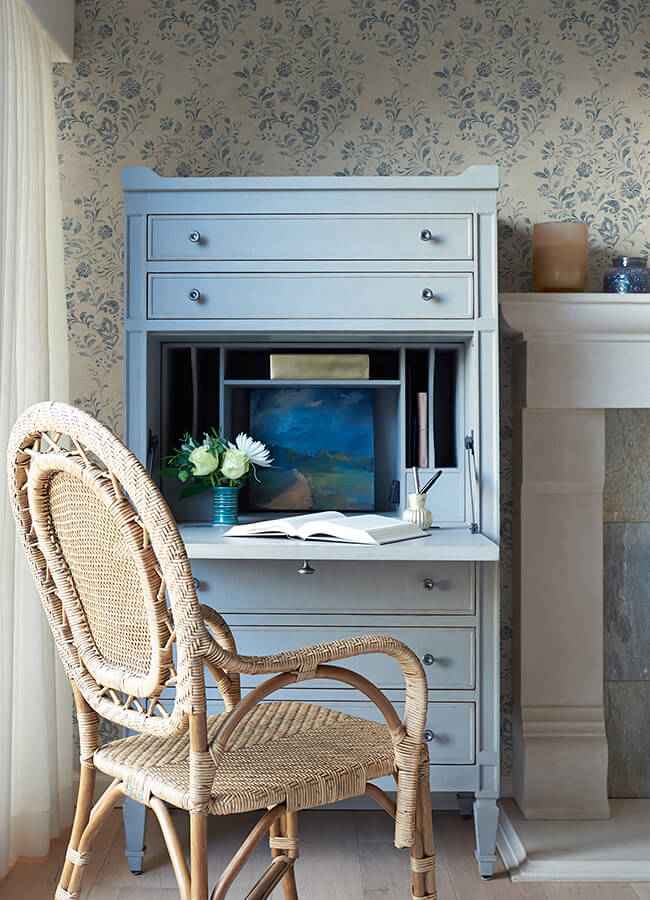 Isidore Blue Scroll Wallpaper - York Wallcoverings - 4072-70006 - York Wallcoverings Wallpaper